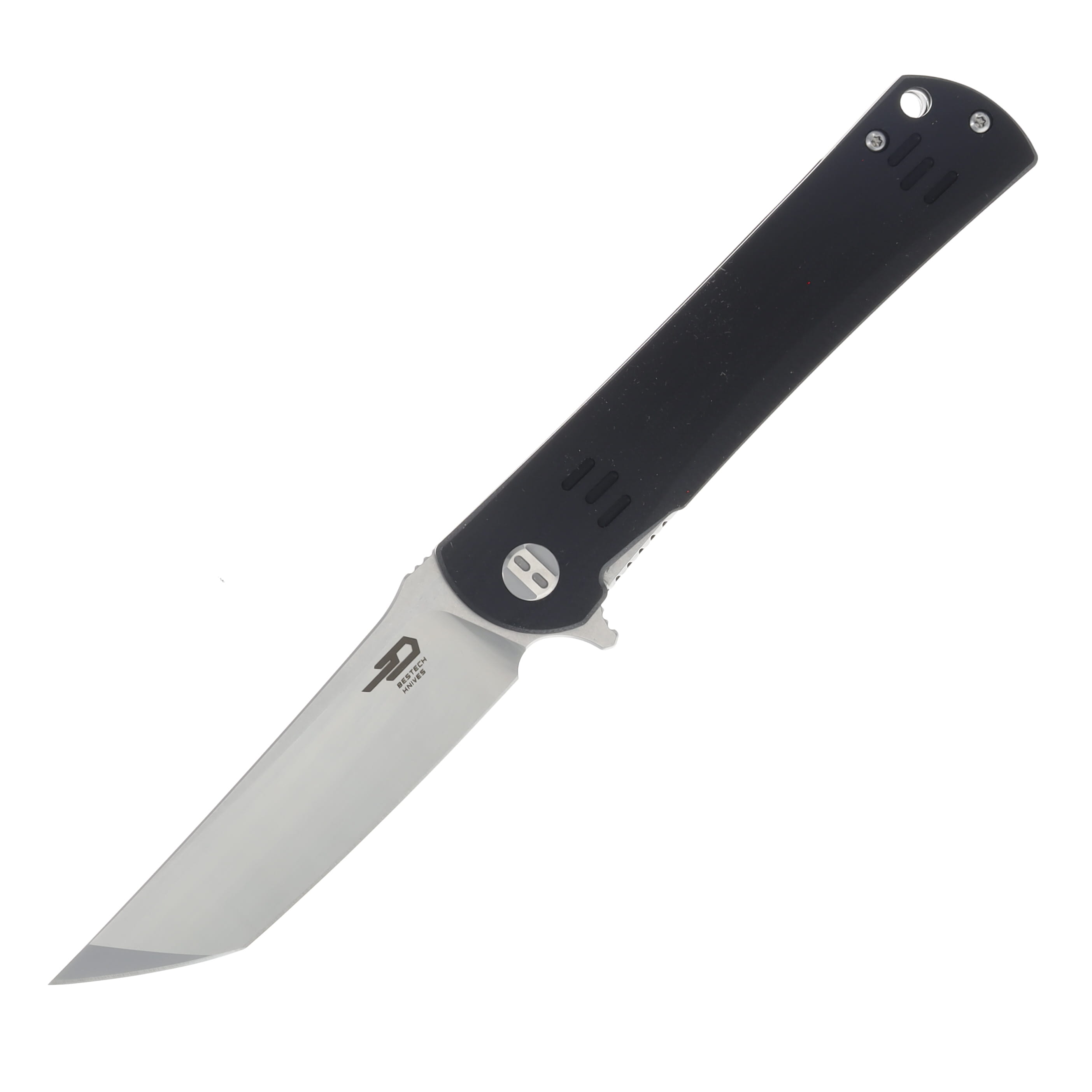 Bestech Knives Kendo Black G10 Folding Knife 3.5in Satin/SW Tanto Blade BG06A-1 View 1