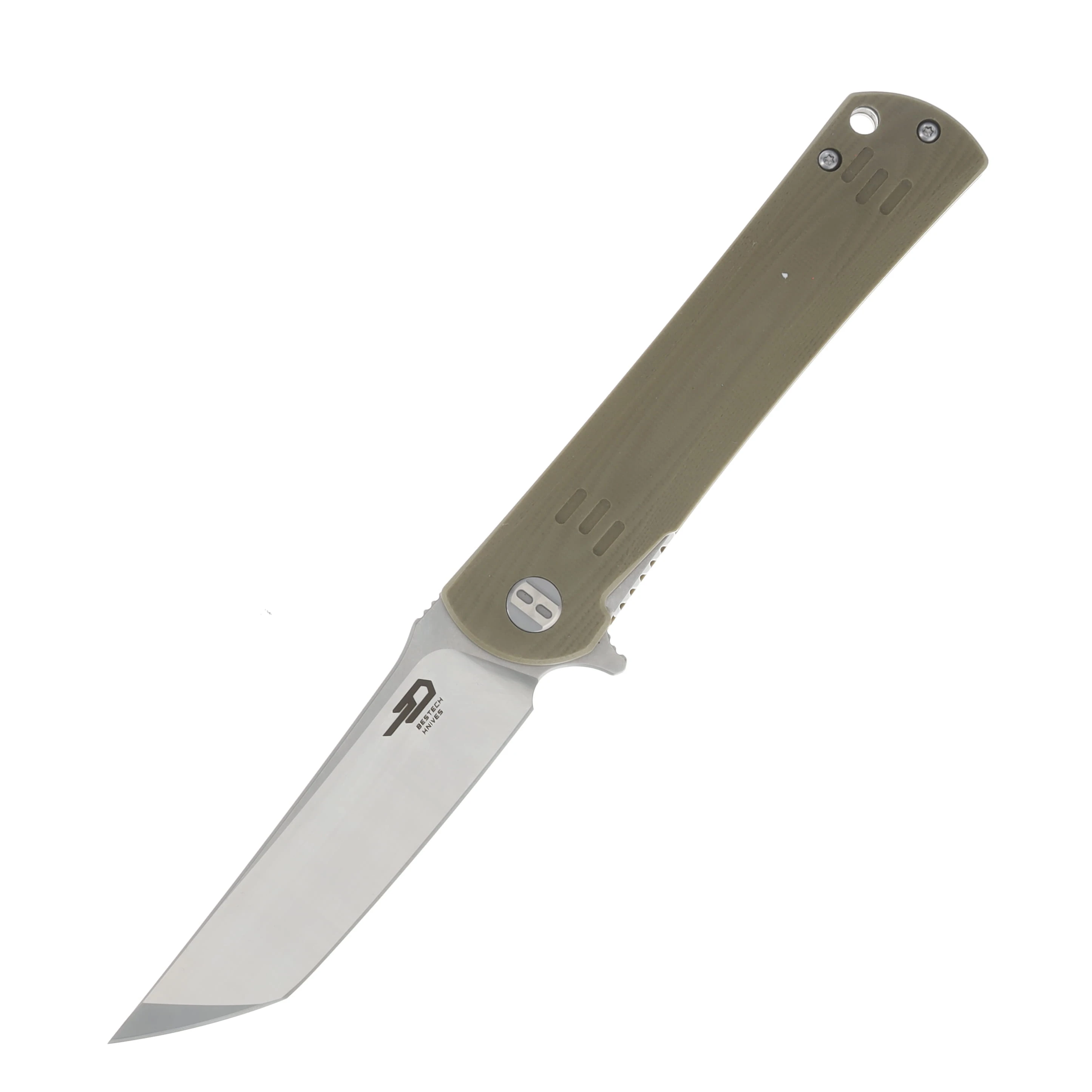 Bestech Knives Kendo Beige G10 Folding Knife 3.5in Satin/SW Tanto Blade BG06C-1 View 1