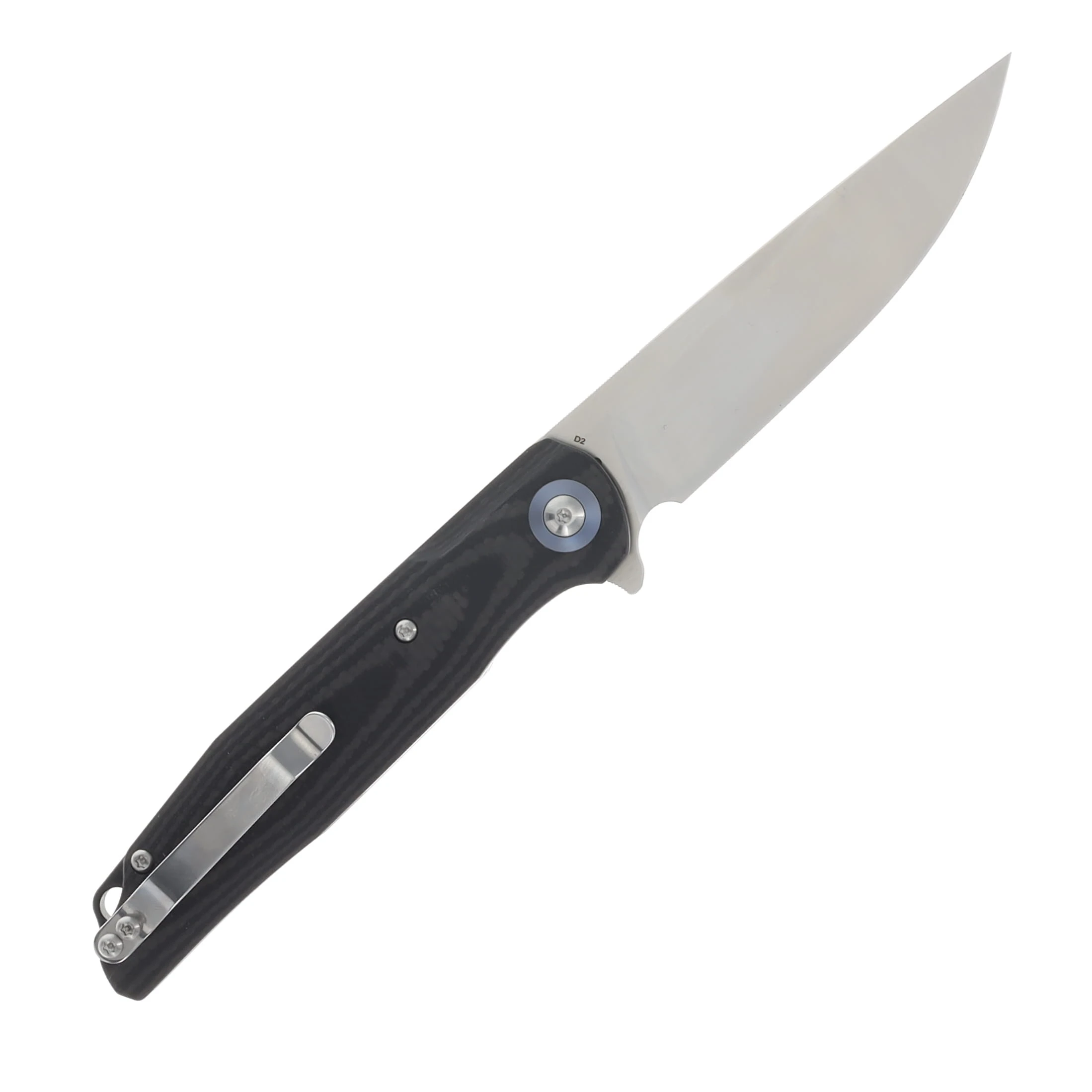 Bestech Knives Ascot Folding Knife Black CF-G10 3.82in Satin Drop Point Blade BG19A View 2