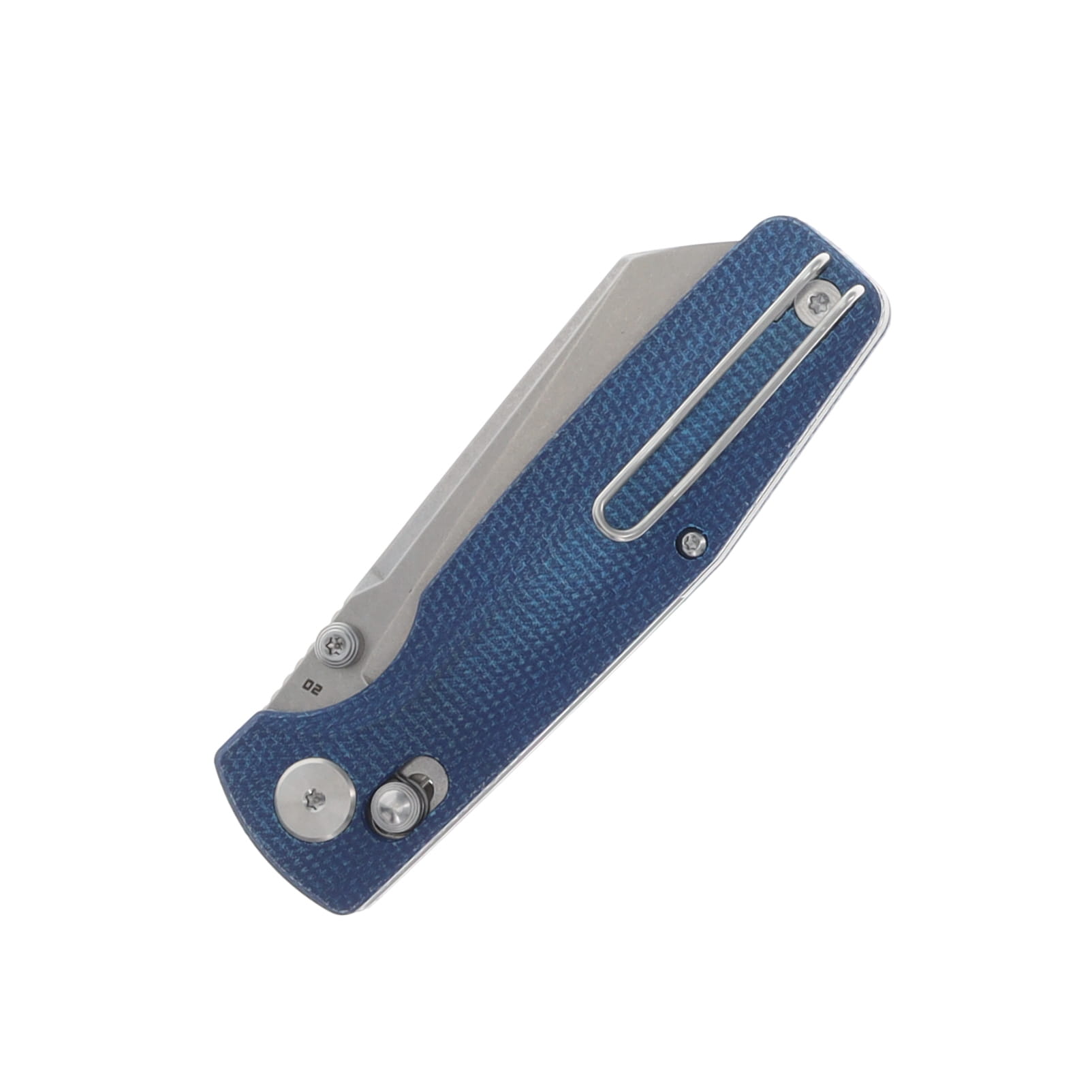 Bestech Knives Slasher Folding Knife Stonewash D2 Sheepsfoot/Blue Canvas Micarta BG43C-1 View 4