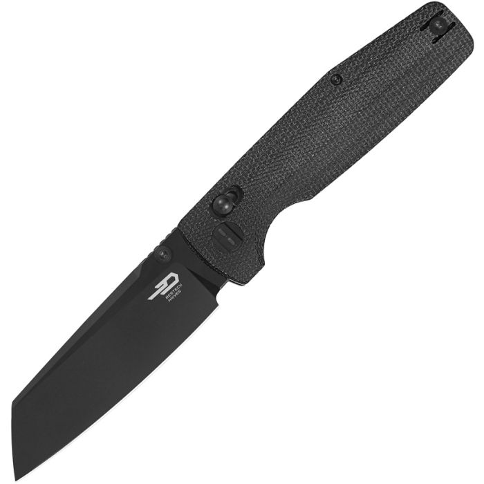 Bestech Knives Slasher AXIS Lock Folding Knife Black Stonewash/Black Canvas Micarta BG56A-2 View 1