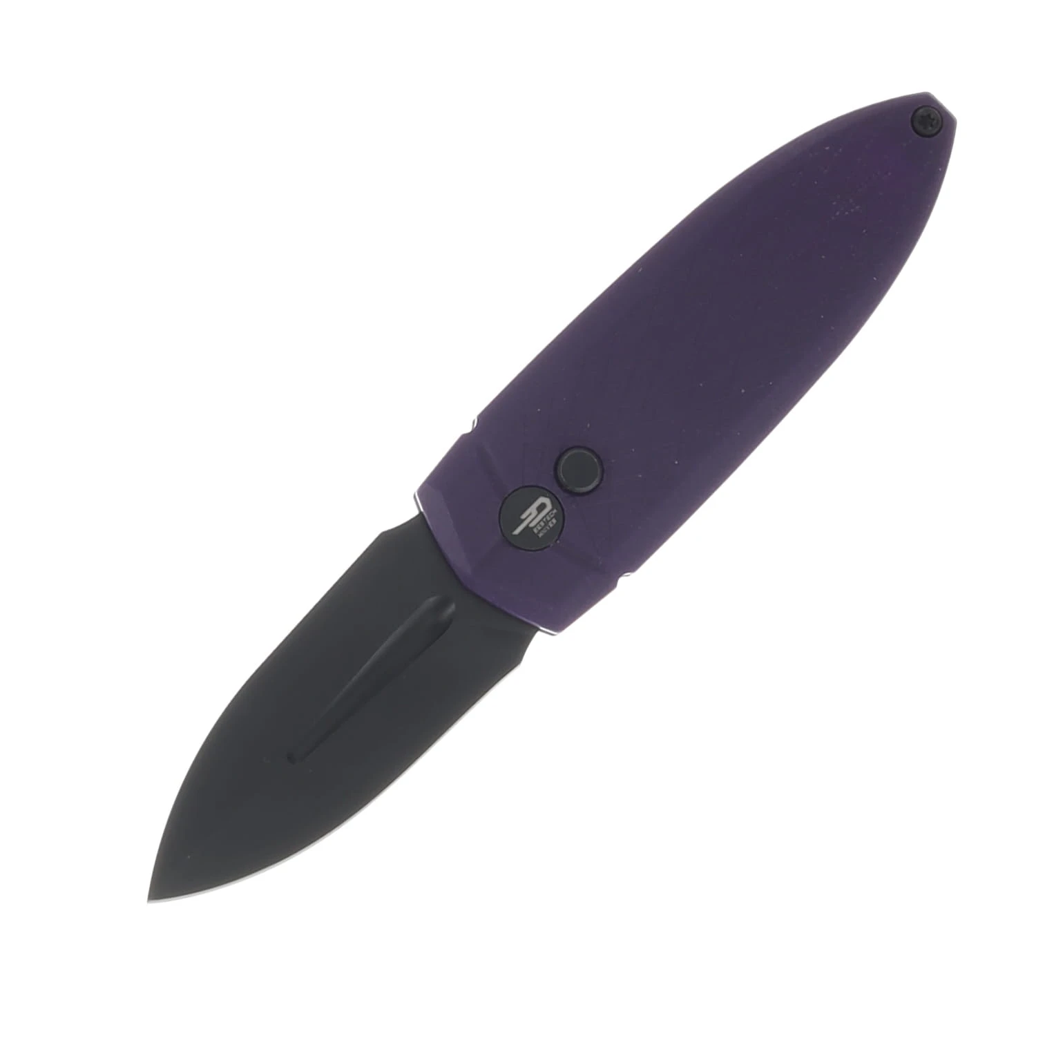Bestech Knives Ququ Purple G-10 Handle Black DLC 14C28N Spear Point Blade BG57A-4 View 1