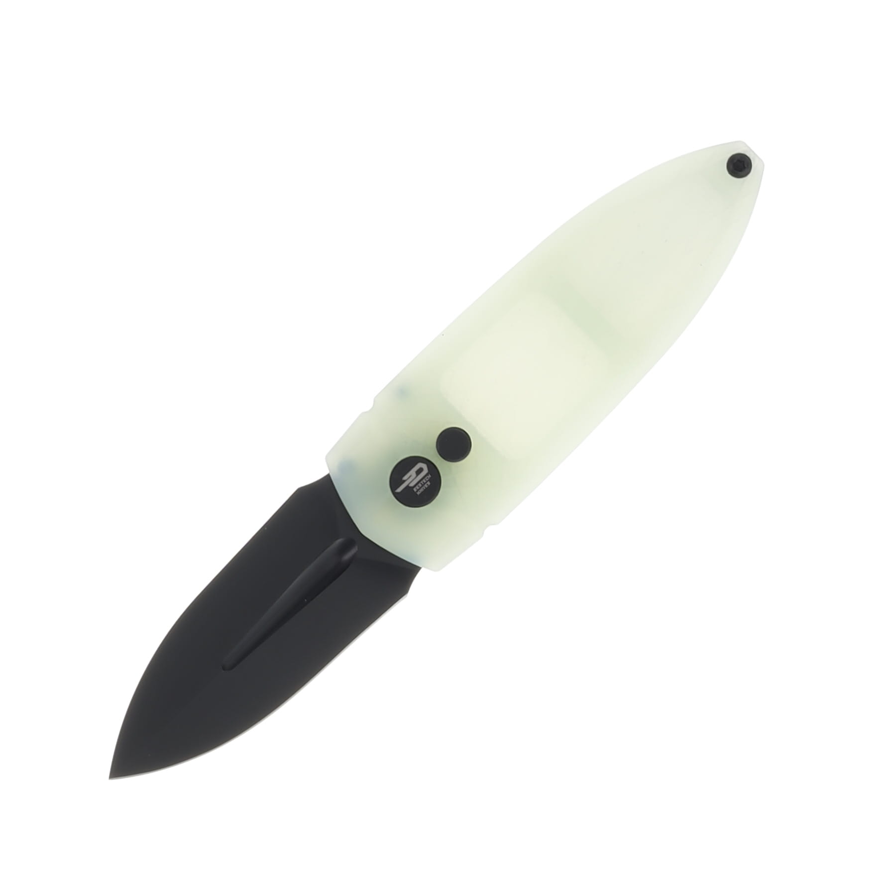 Bestech Knives Ququ Natural Jade 2.2 Inch Plain Black DLC Spear Point BG57A-6 View 1