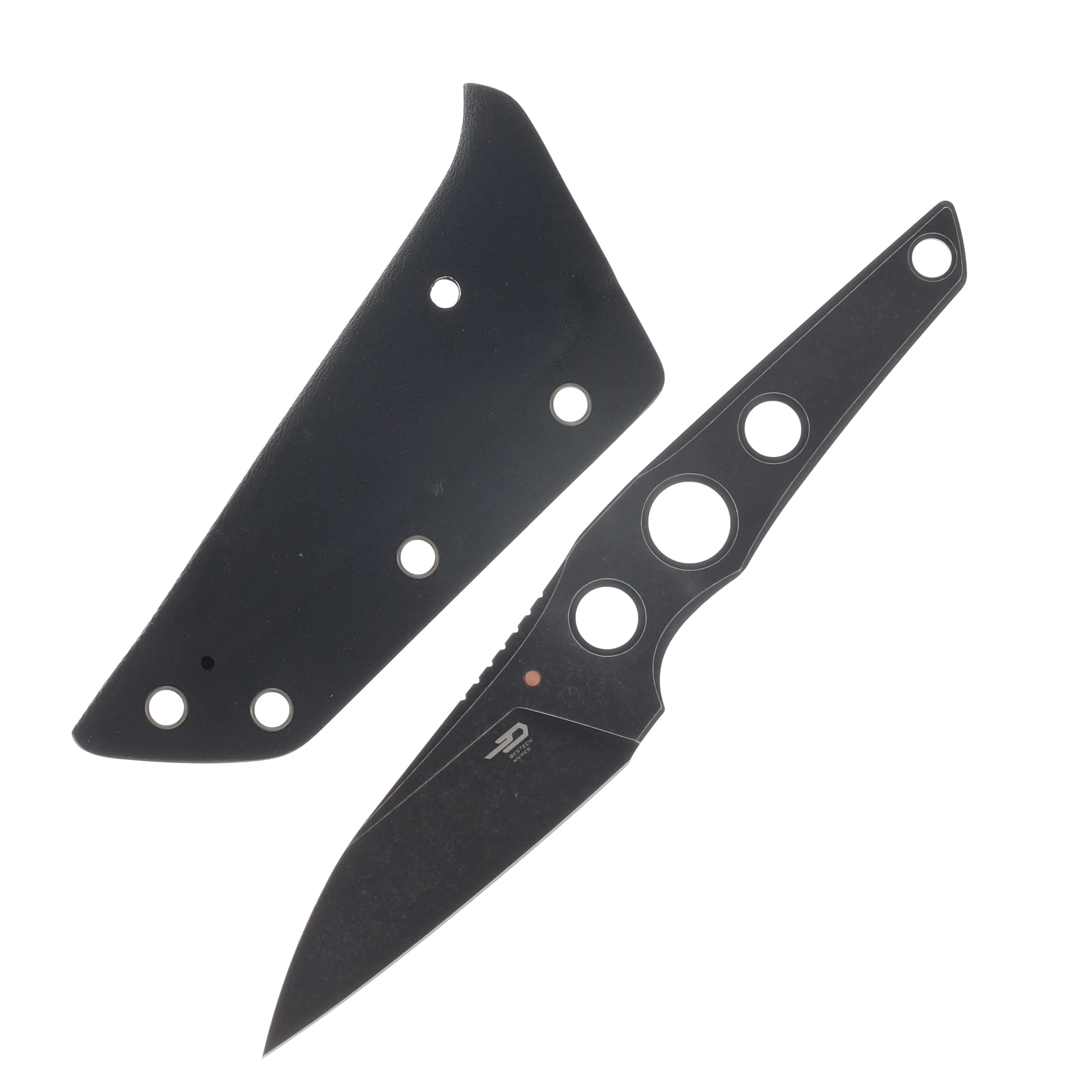 Bestech VK-Core Fixed Blade Knife Black Stonewash Wharncliffe with Kydex Sheath BFK05B View 1