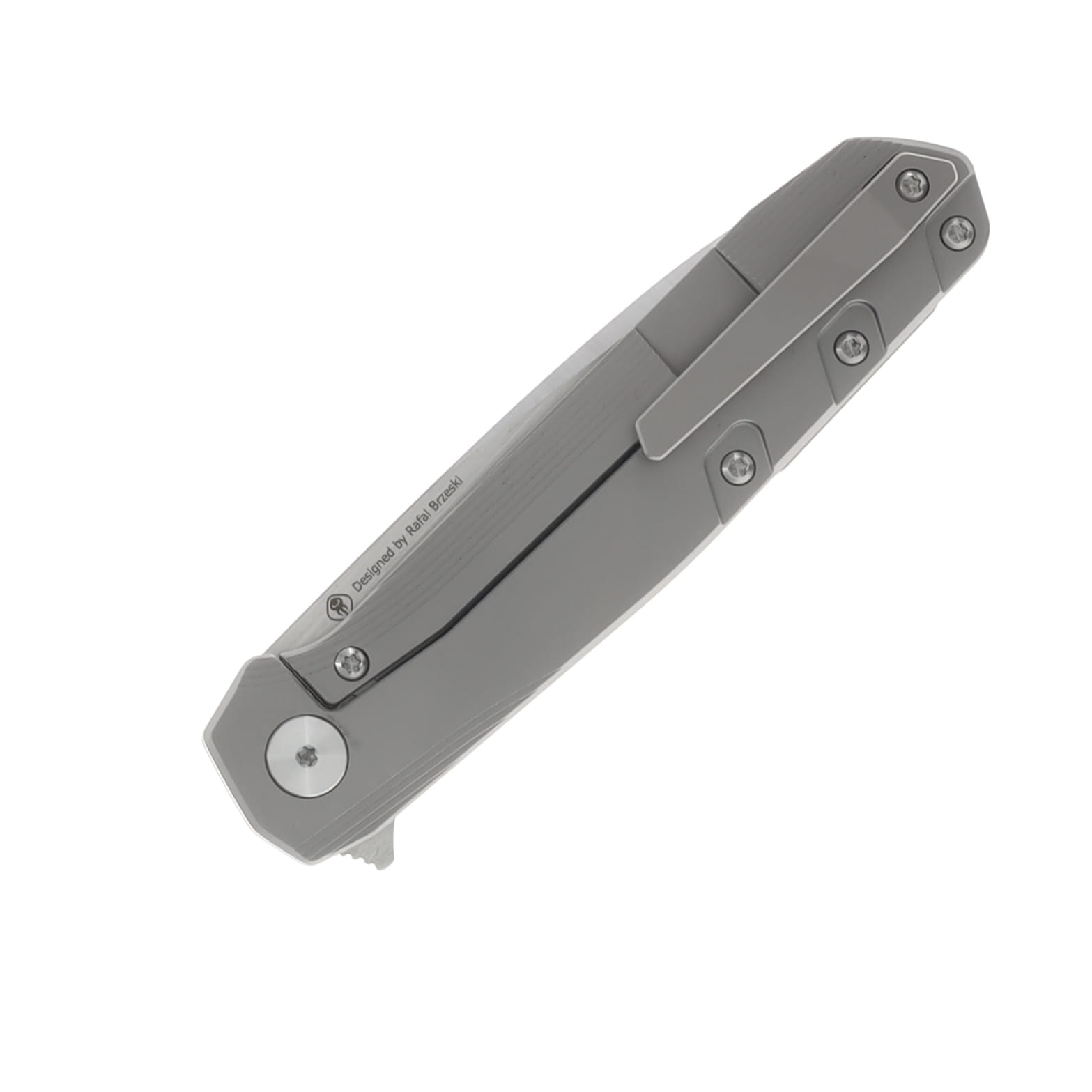 Bestech Knives 9 Bead Blasted Titanium 3.78in Satin Modified Wharncliffe Blade BT2408A View 5