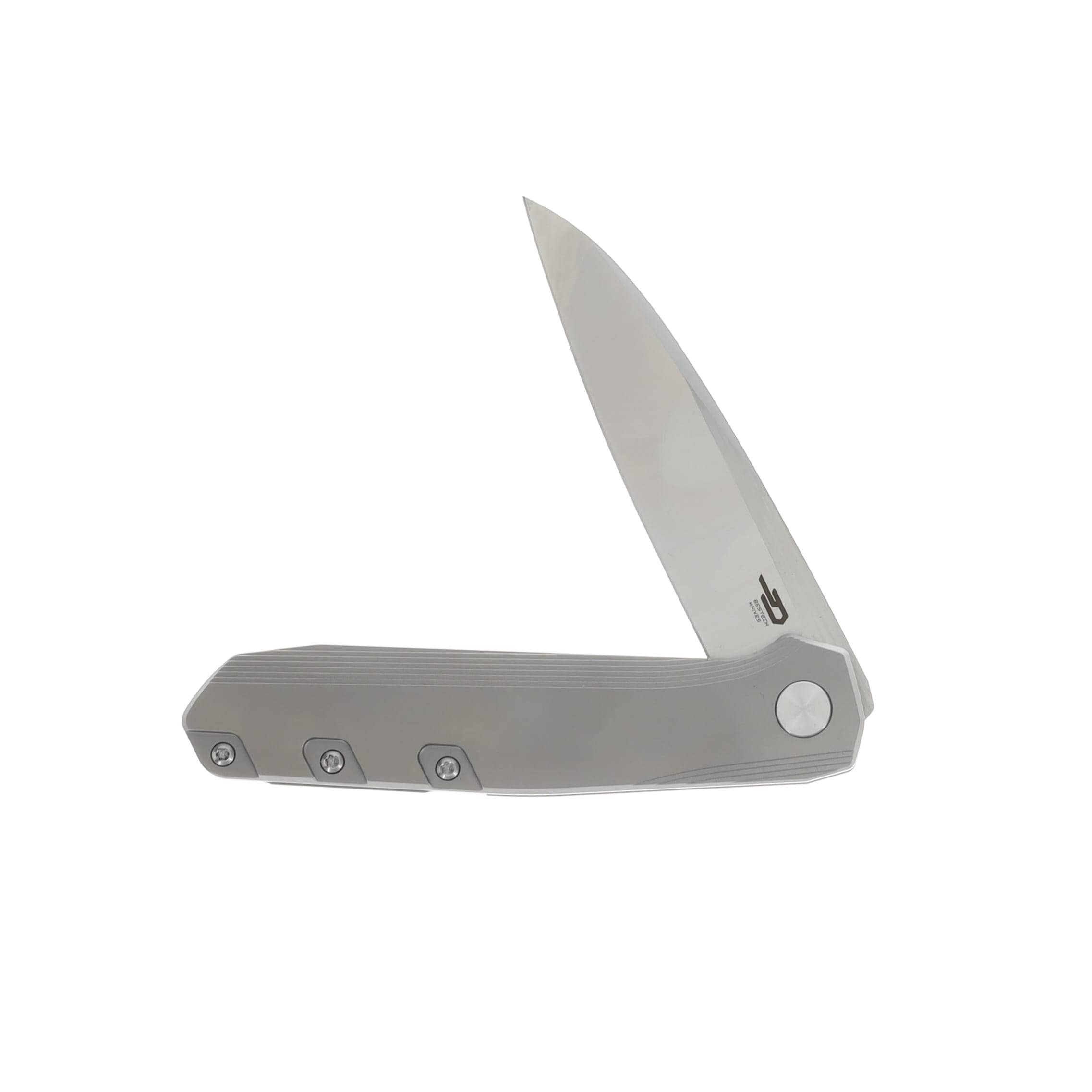 Bestech Knives 9 Bead Blasted Titanium 3.78in Satin Modified Wharncliffe Blade BT2408A View 3