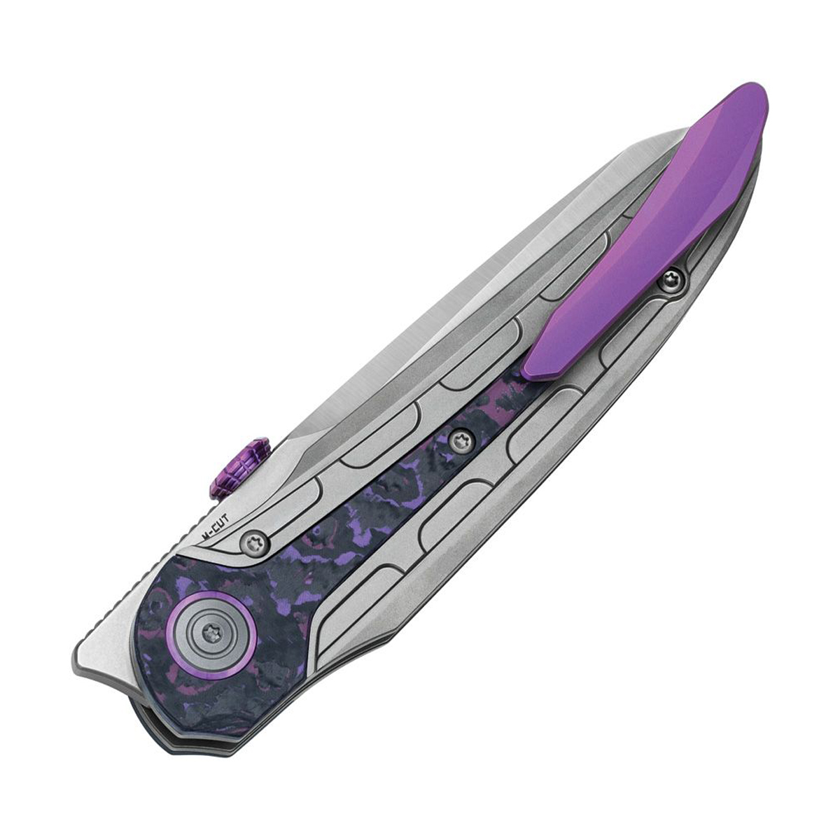 Bestech Prydwen Folding Knife Titanium Purple Haze 3.7in Satin Sheepsfoot BT2409A View 2