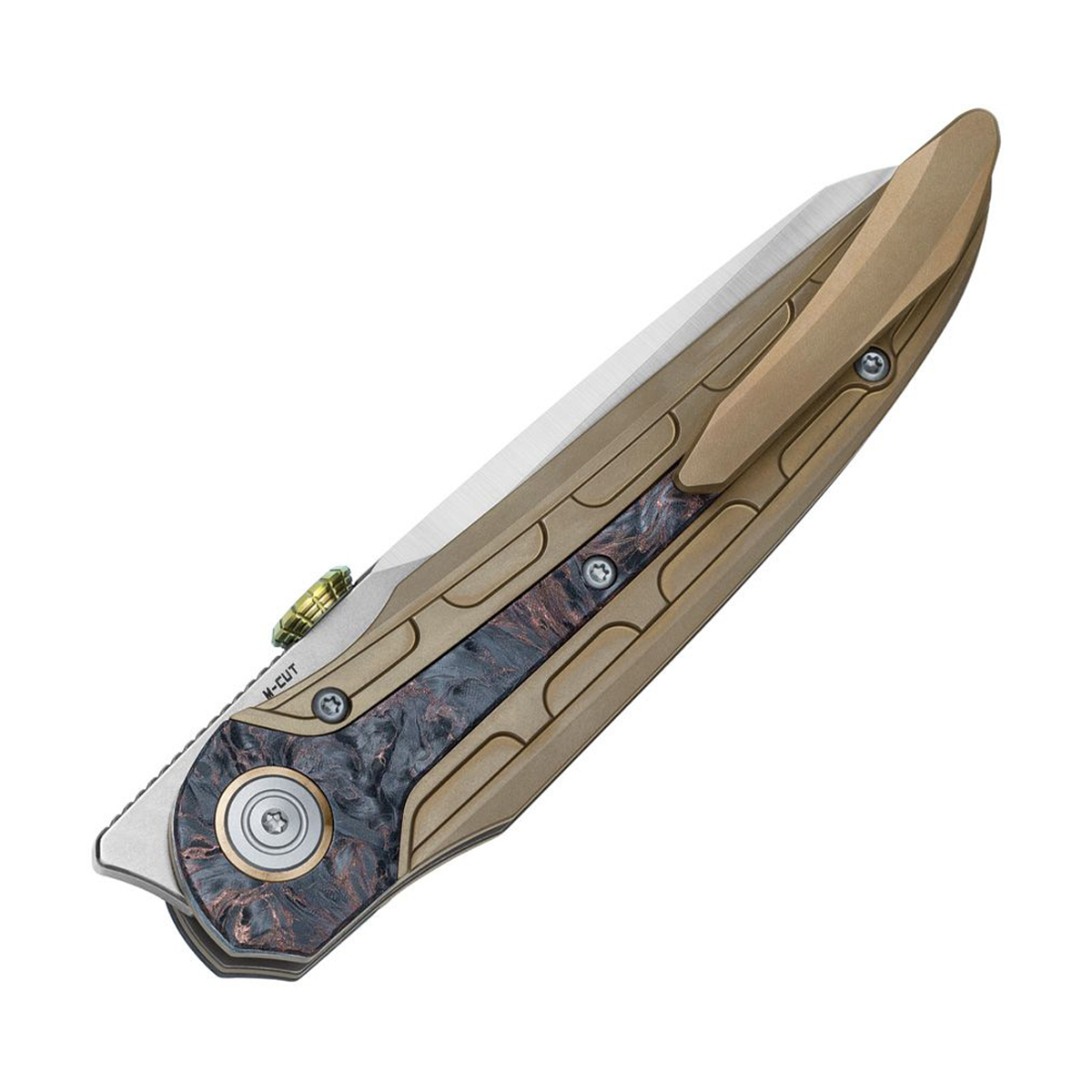 Bestech Prydwen Folding Knife Bronze 3.68in Plain Two-Tone Sheepsfoot BT2409B View 2