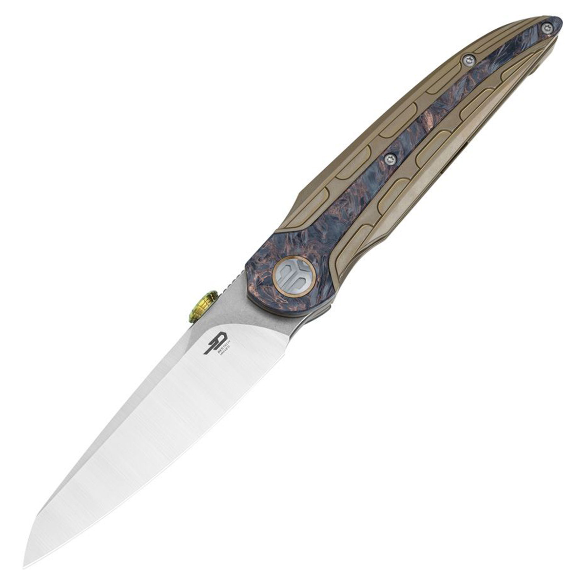 Bestech Prydwen Folding Knife Bronze 3.68in Plain Two-Tone Sheepsfoot BT2409B View 1