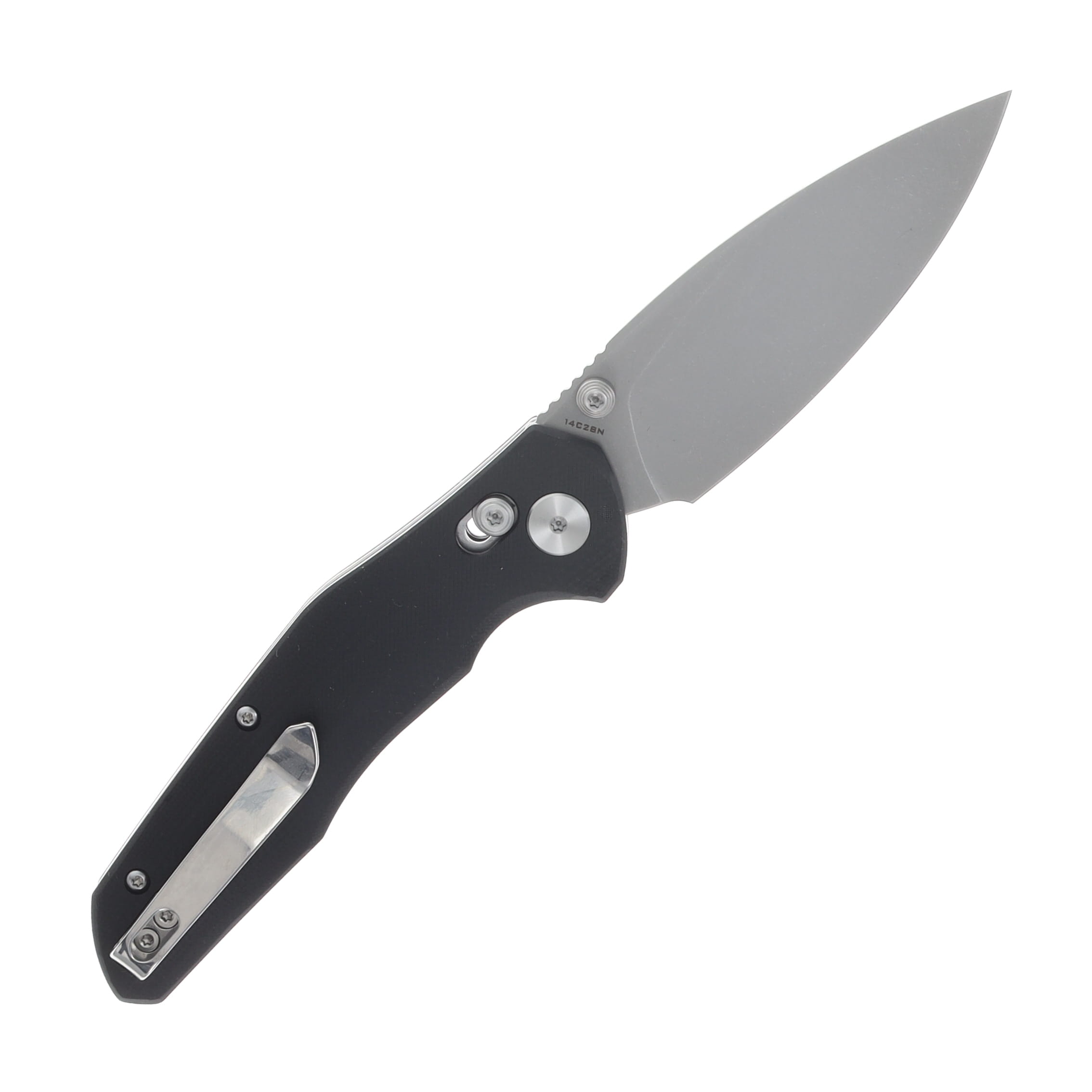 Bestechman Ronan Folding Knife Stonewash Spear Point/Black G-10 BMK02D View 2