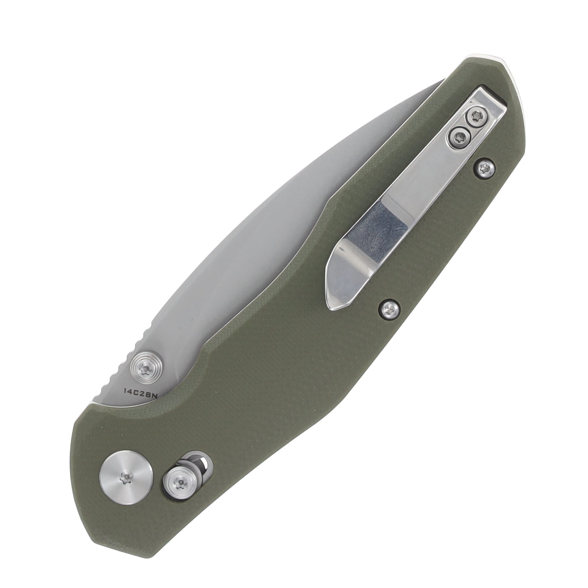 Bestechman Ronan Folding Knife Stonewash/OD Green G-10 BMK02E View 5