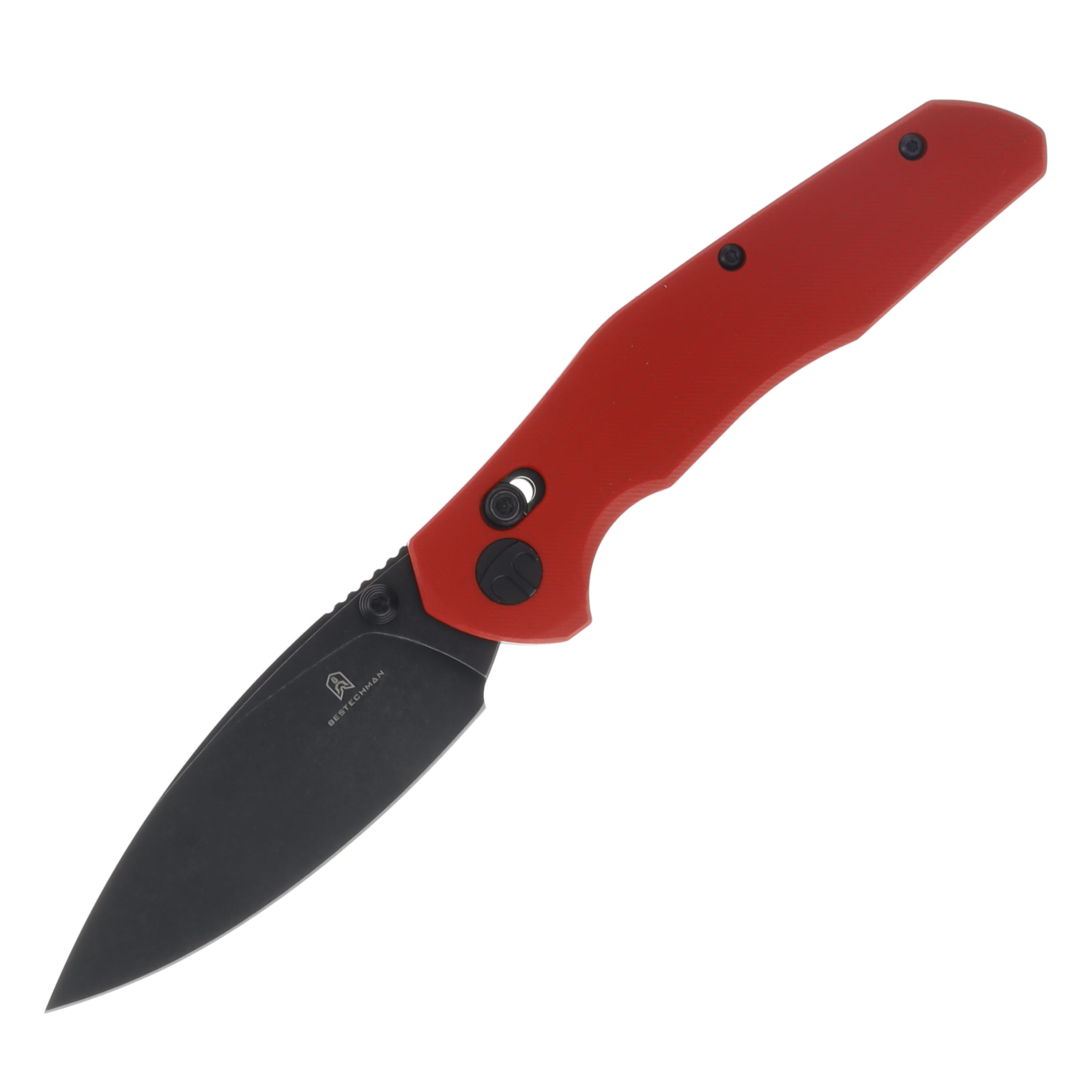 Bestech Knives Bestechman Ronan Red G10 3.26” Black Stonewash Spear Point BMK02J View 1
