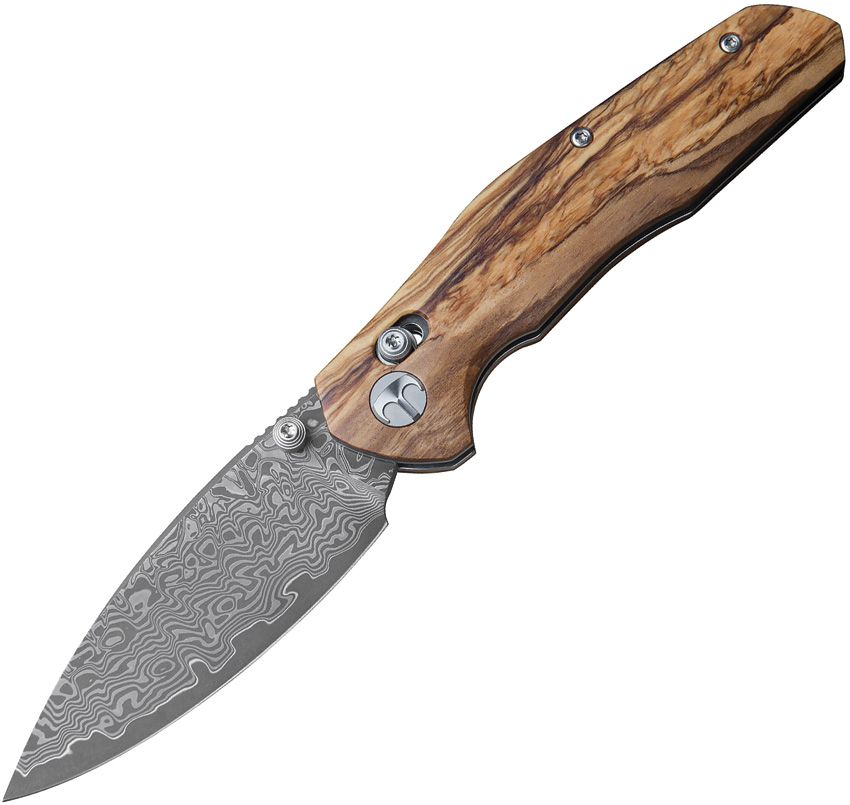 Bestech Knives Bestechman Ronan Olive Wood Handle Damascus Spear Point Blade BMK02M View 1