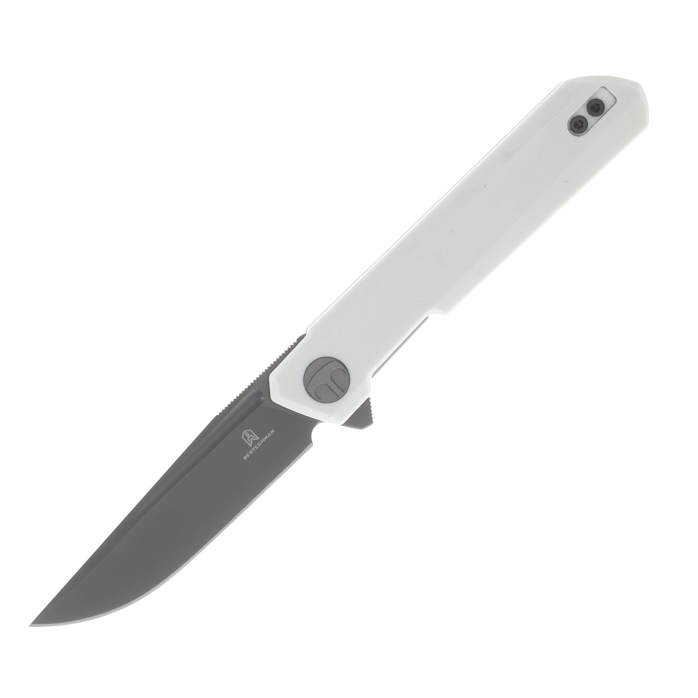 Bestech Knives Bestechman Mini Dundee White G10 2.92in Grey Clip Point Blade BMK03H View 1