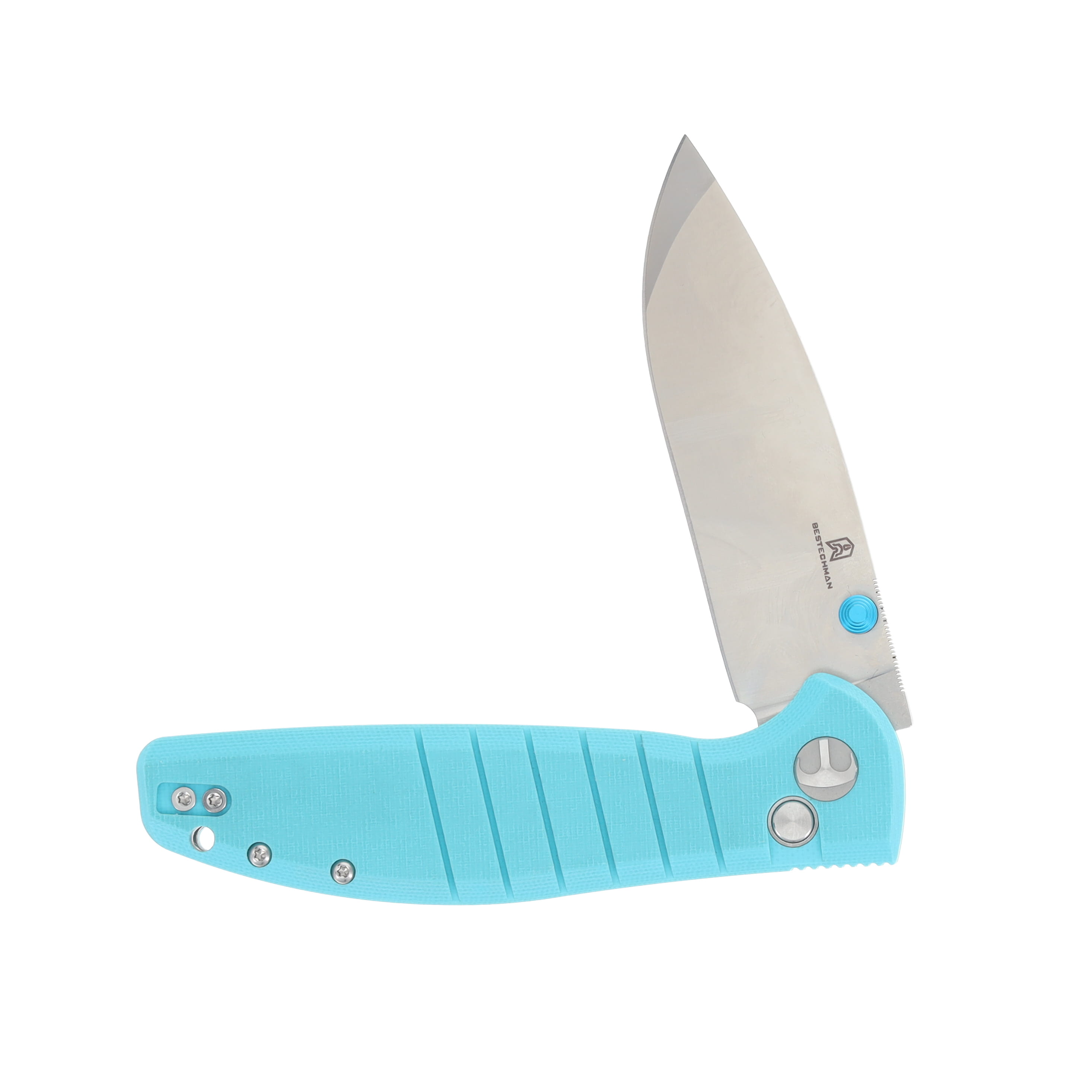 Bestech Knives Bestechman Goodboy Light Blue G-10 Handle Satin D2 Drop Point Blade BMK04B View 3