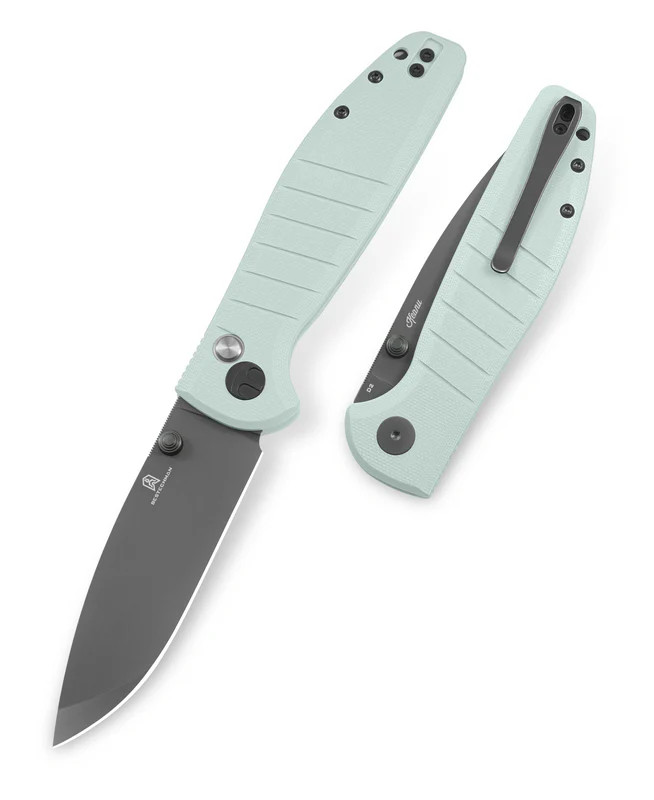Bestech Knives Bestechman Goodboy Ice Cream Blue G10 3.54in Grey DLC Drop Point BMK04D View 4