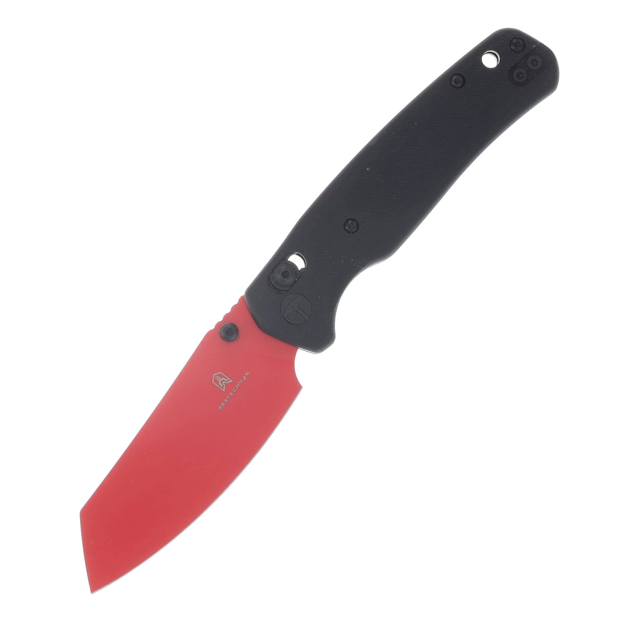 Bestechman Cicada's Wing Folding Knife Black G-10/Red Blade BMK06F View 1