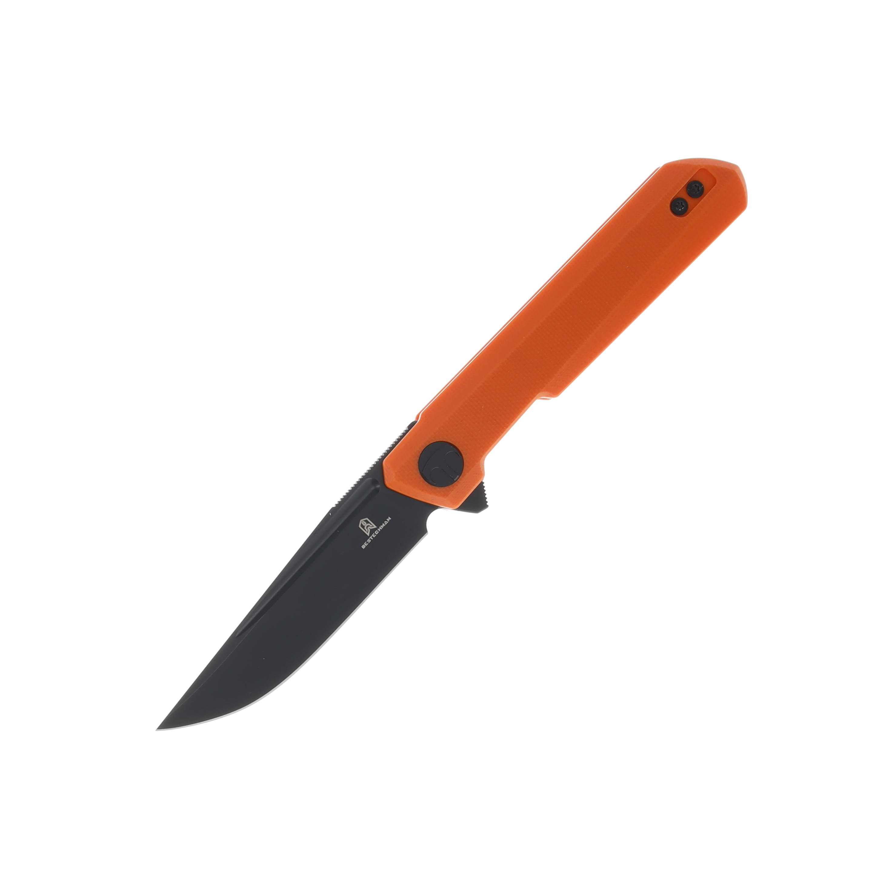 Bestech Bestchman Mini Dundee Orange 2.92in Plain Black PVD Clip Point BMK08C View 1