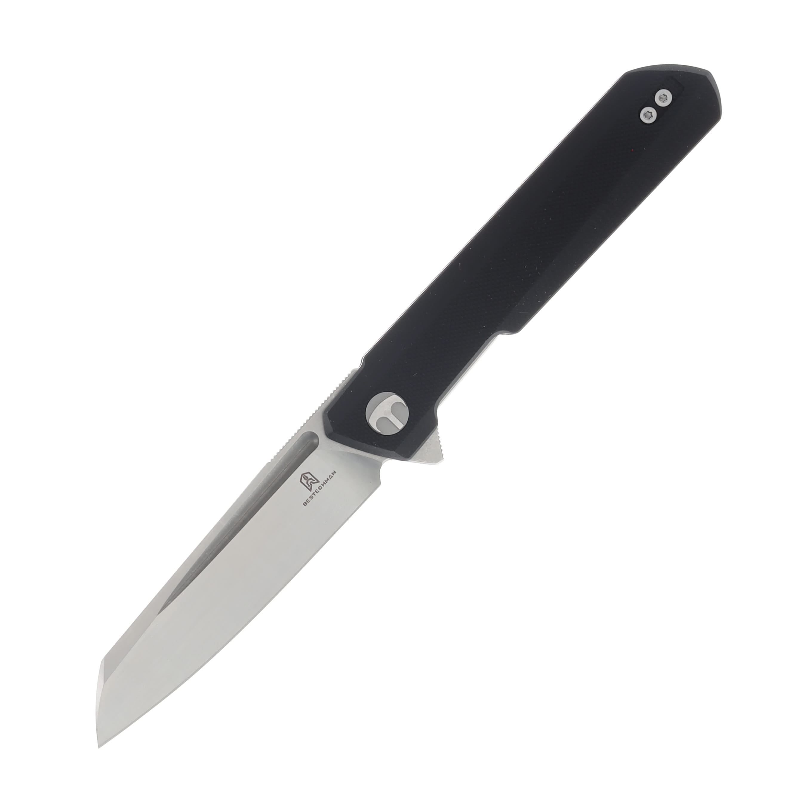 Bestechman Dundee Folding Knife Satin Stonewash Sheepsfoot/Black G-10 BMK09A View 1