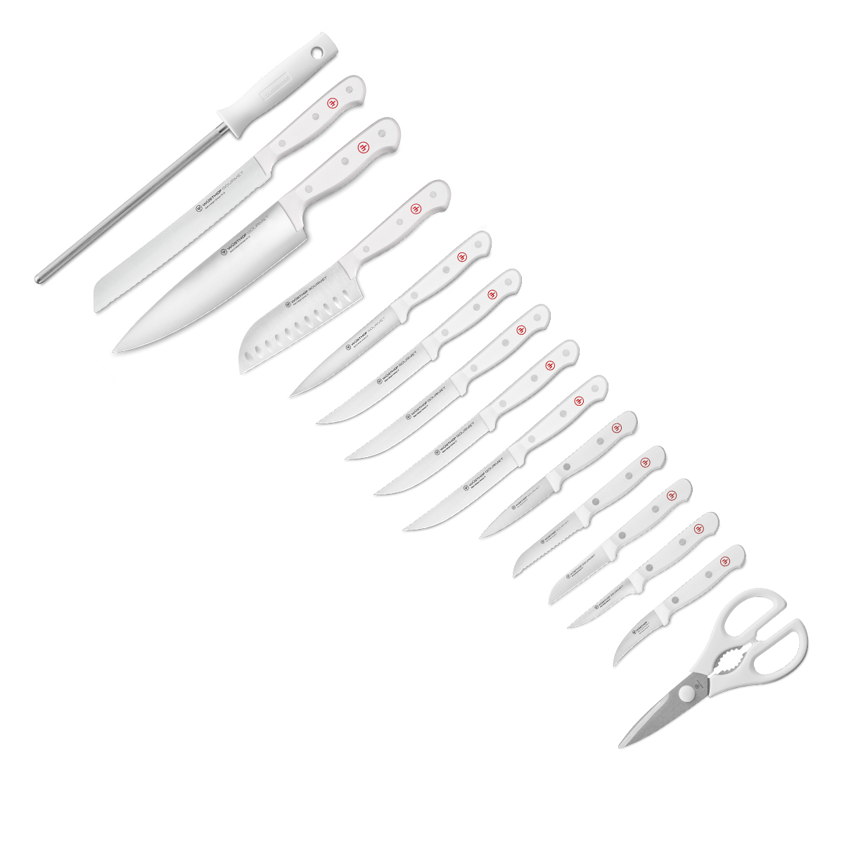 Wusthof Gourmet White 16-Piece Knife Block Set 1095471601 View 2