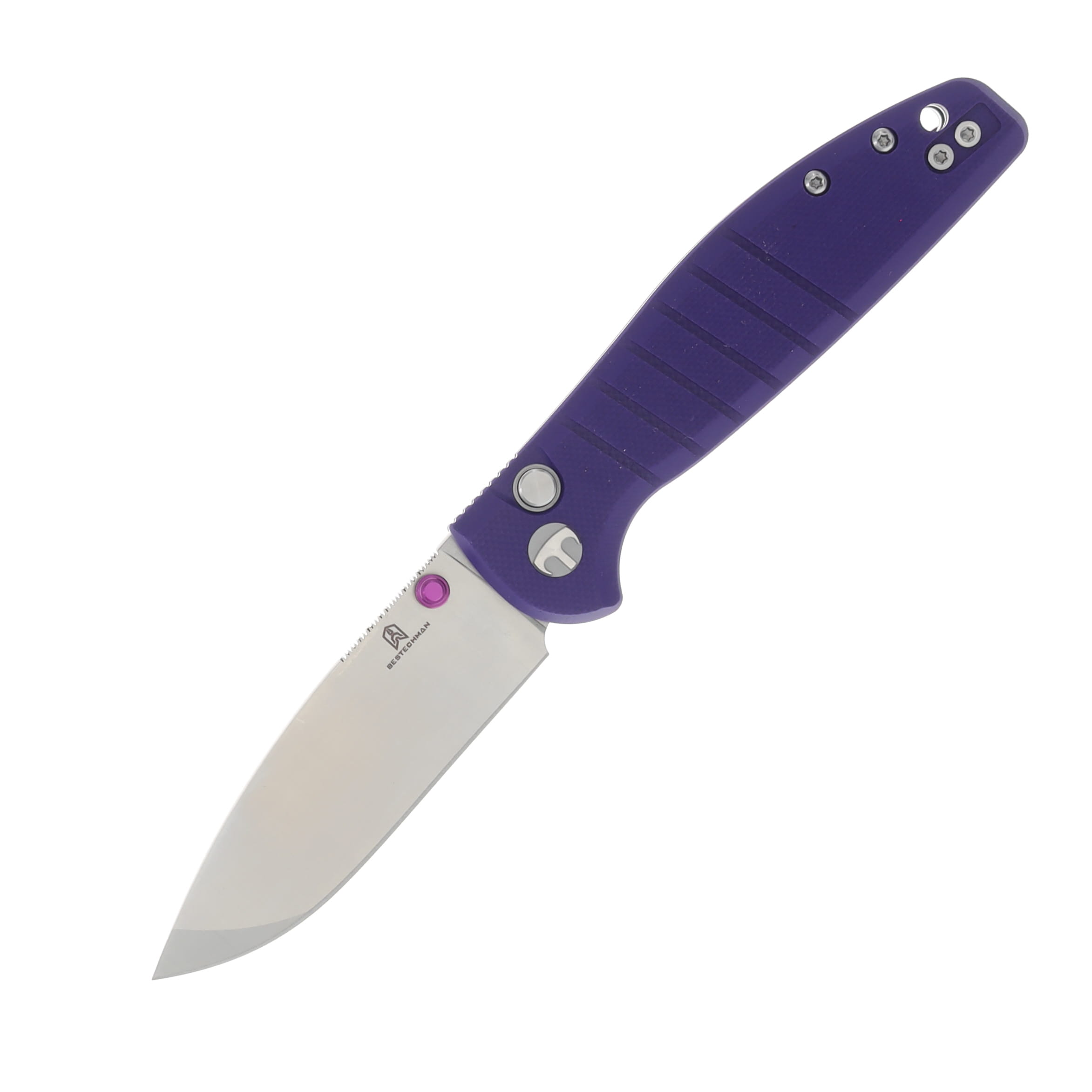 Bestech Knives Bestechman Goodboy Jr Purple G10 2.83in Satin Drop Point Blade BMK10C View 1