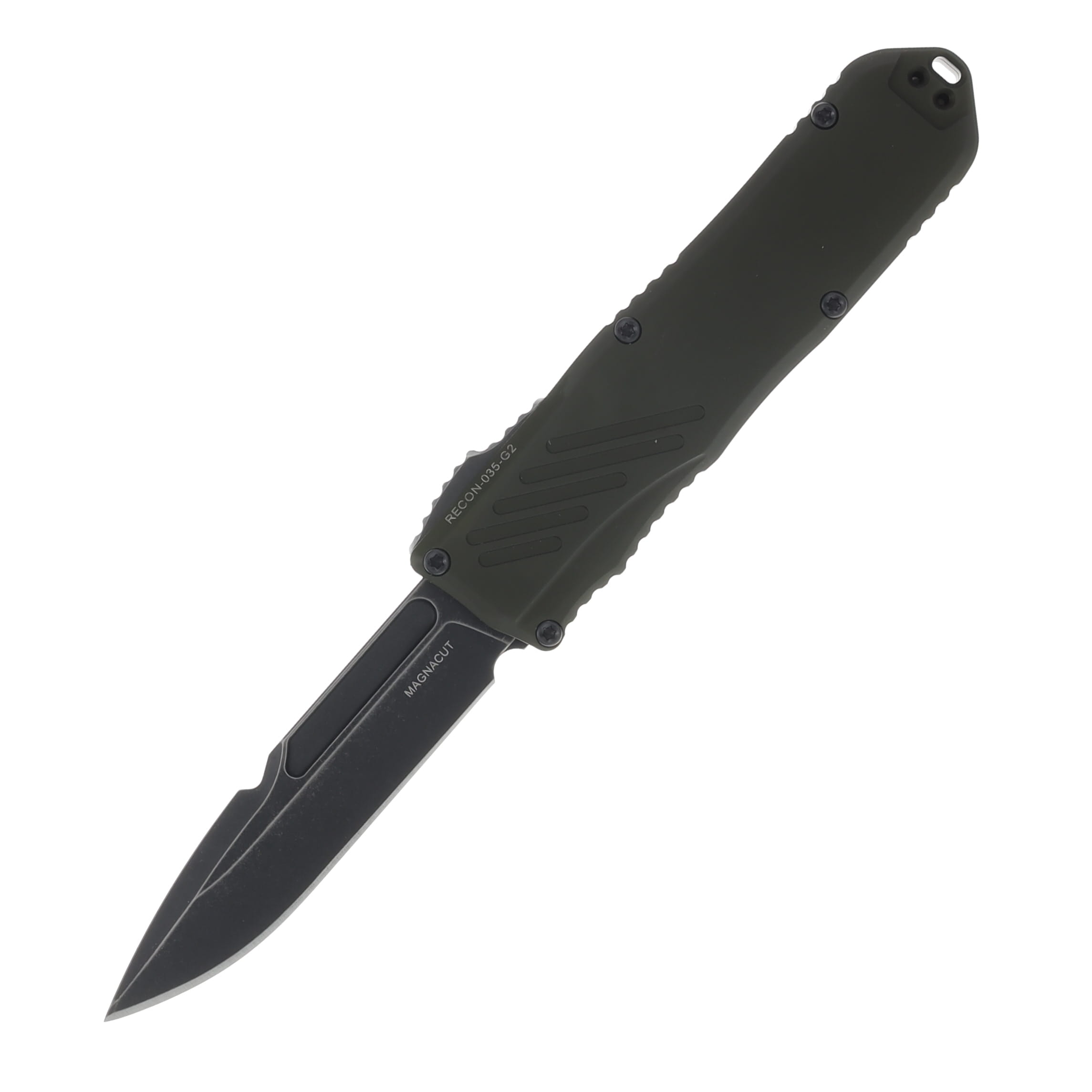 Guardian Tactical Recon-035 OTF Automatic Knife Dark Stonewash Spear Point/OD Green AUGT98611-G2 View 1