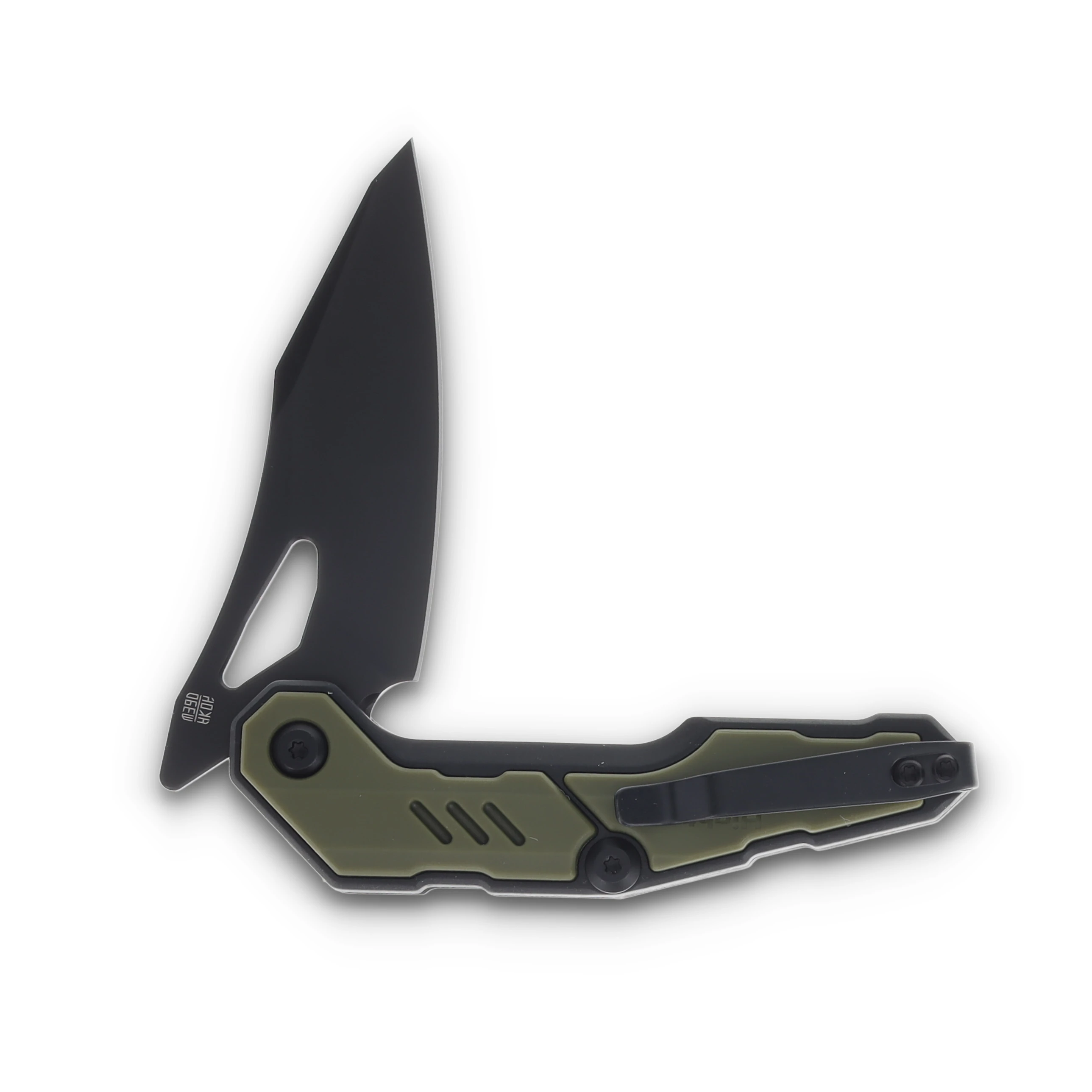 Hightron Knives Spectron OD Green - Black 3.05in Plain Black PVD Sheepsfoot HK04GRN View 4