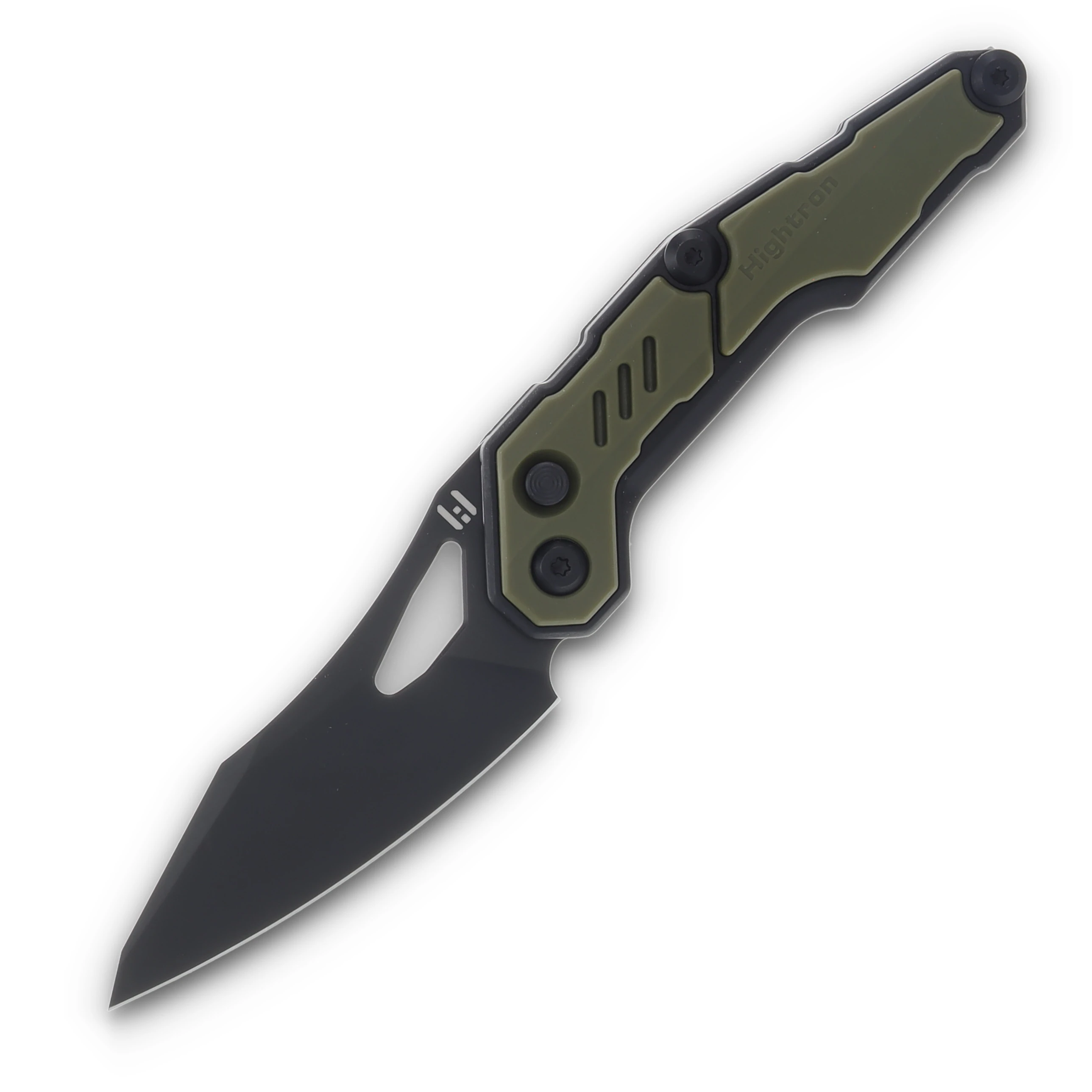 Hightron Knives Spectron OD Green - Black 3.05in Plain Black PVD Sheepsfoot HK04GRN View 1