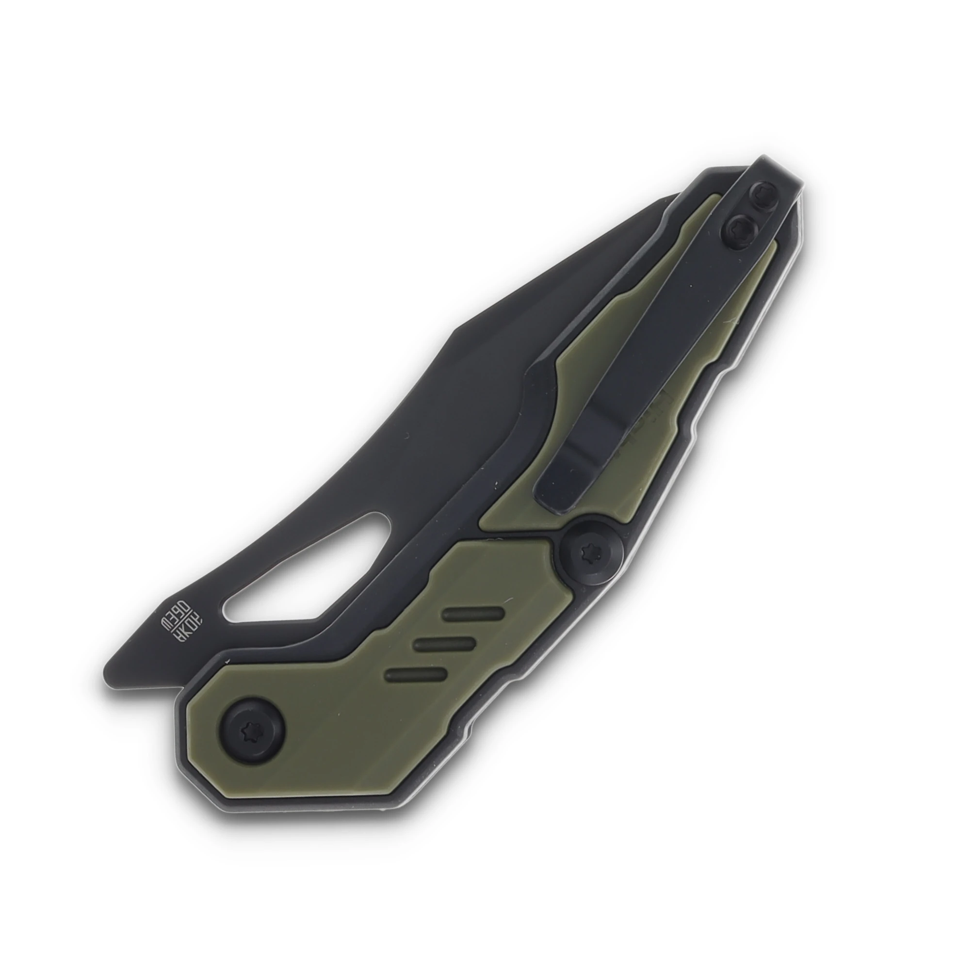 Hightron Knives Spectron OD Green - Black 3.05in Plain Black PVD Sheepsfoot HK04GRN View 6