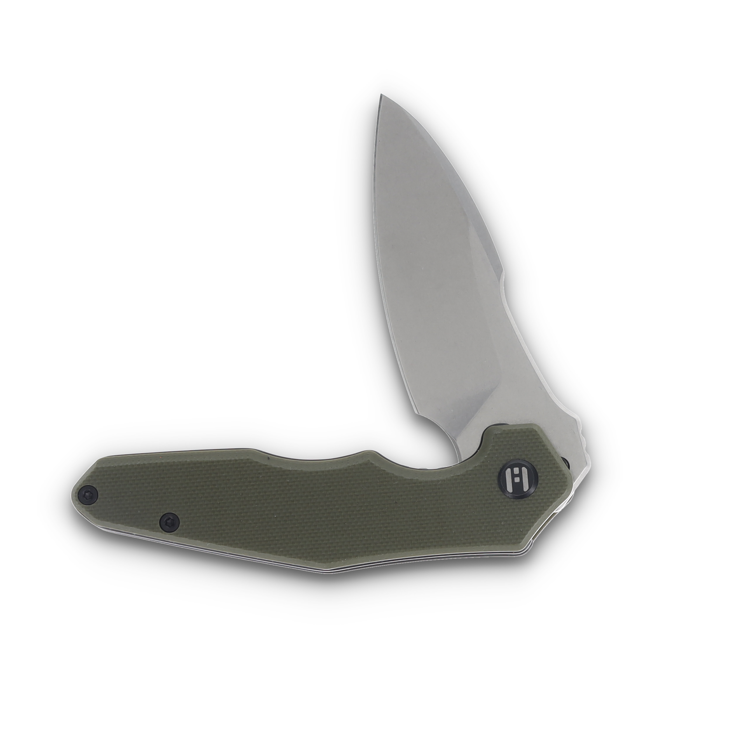 Hightron Knives Mini Ventura OD Green 2.85in Plain Stonewash Clip Point HK05GRNS View 3