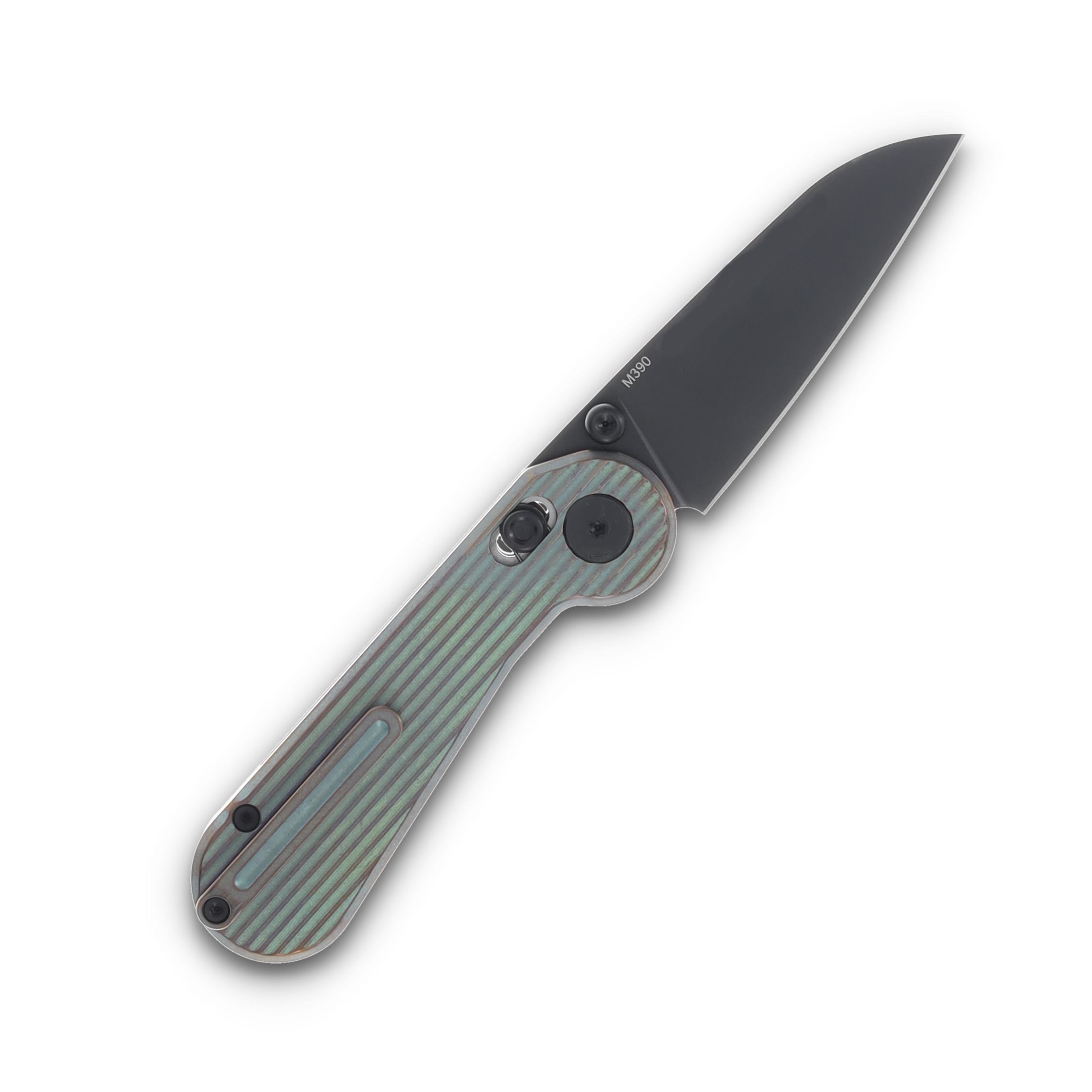 Hightron Knives Edge Play Green - Gray 2.64in Plain Black PVD Sheepsfoot HT01GRN View 2