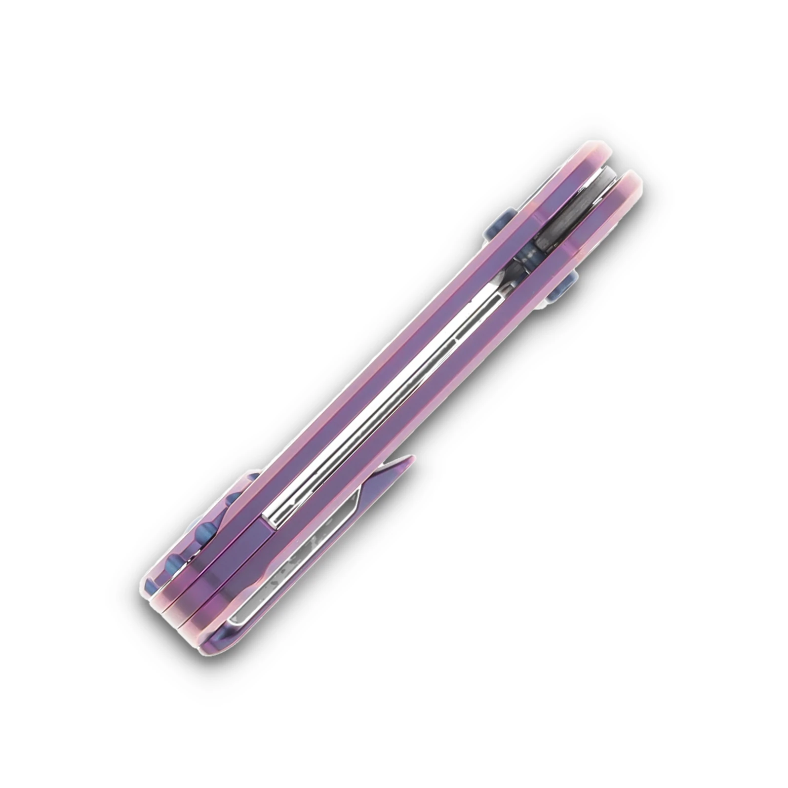 Hightron Knives Edge Play Purple 2.64in Plain Copper Damascus Sheepsfoot HT01PURP View 8