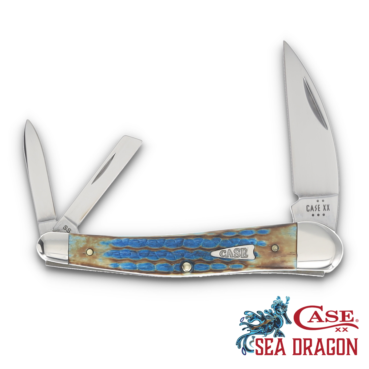 Case XX SMKW Exclusive Sea Dragon Sea Horse Whittler Folding Knife View 1
