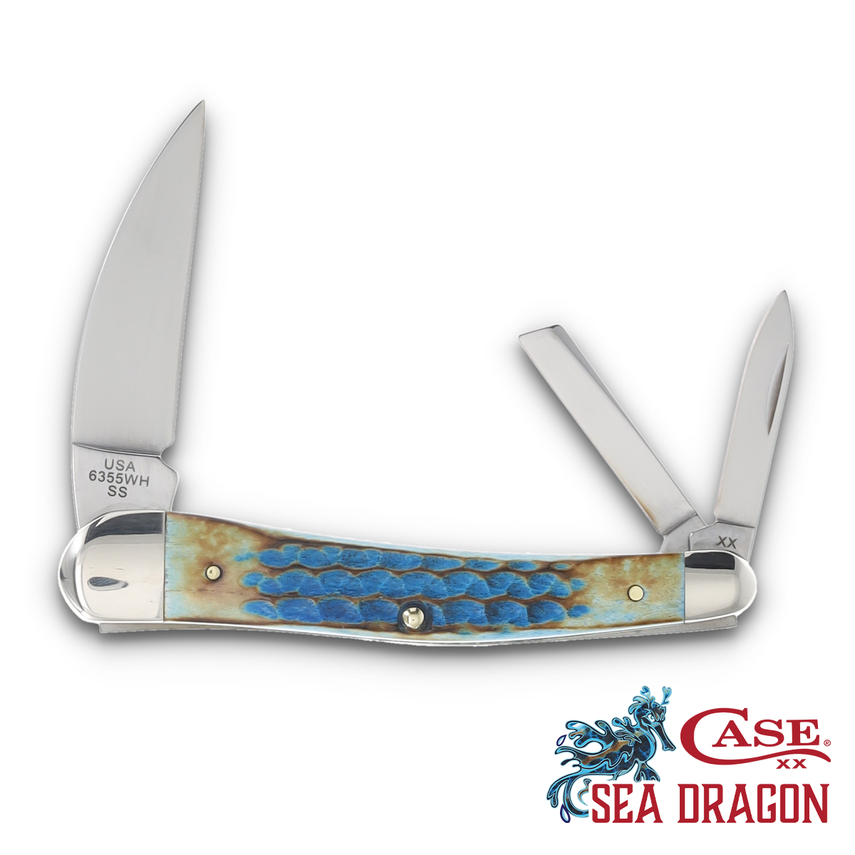 Case XX SMKW Exclusive Sea Dragon Sea Horse Whittler Folding Knife View 2