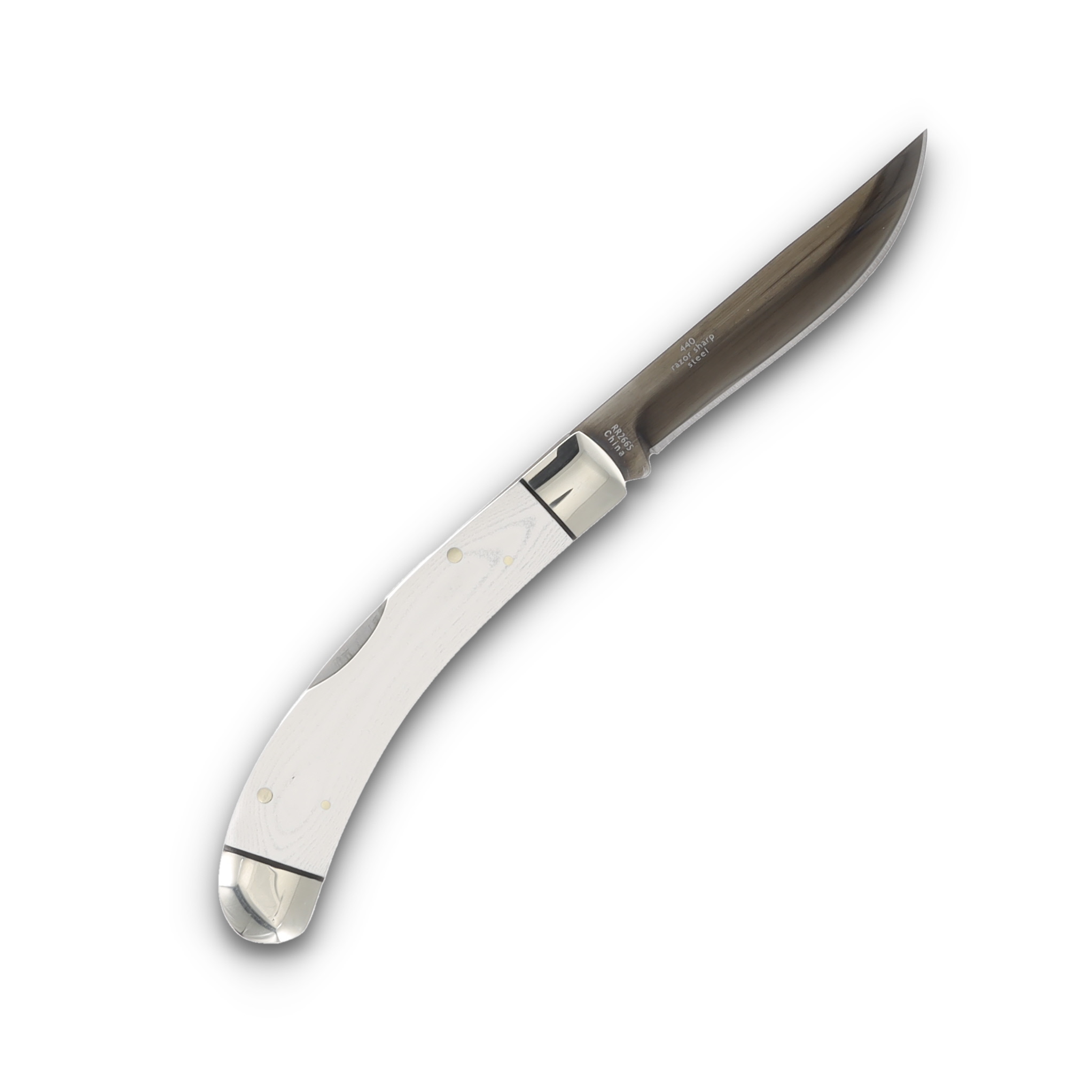 Rough Rider Tuxedo Series White Micarta Bow Trapper Folding Knife RR2665 View 2