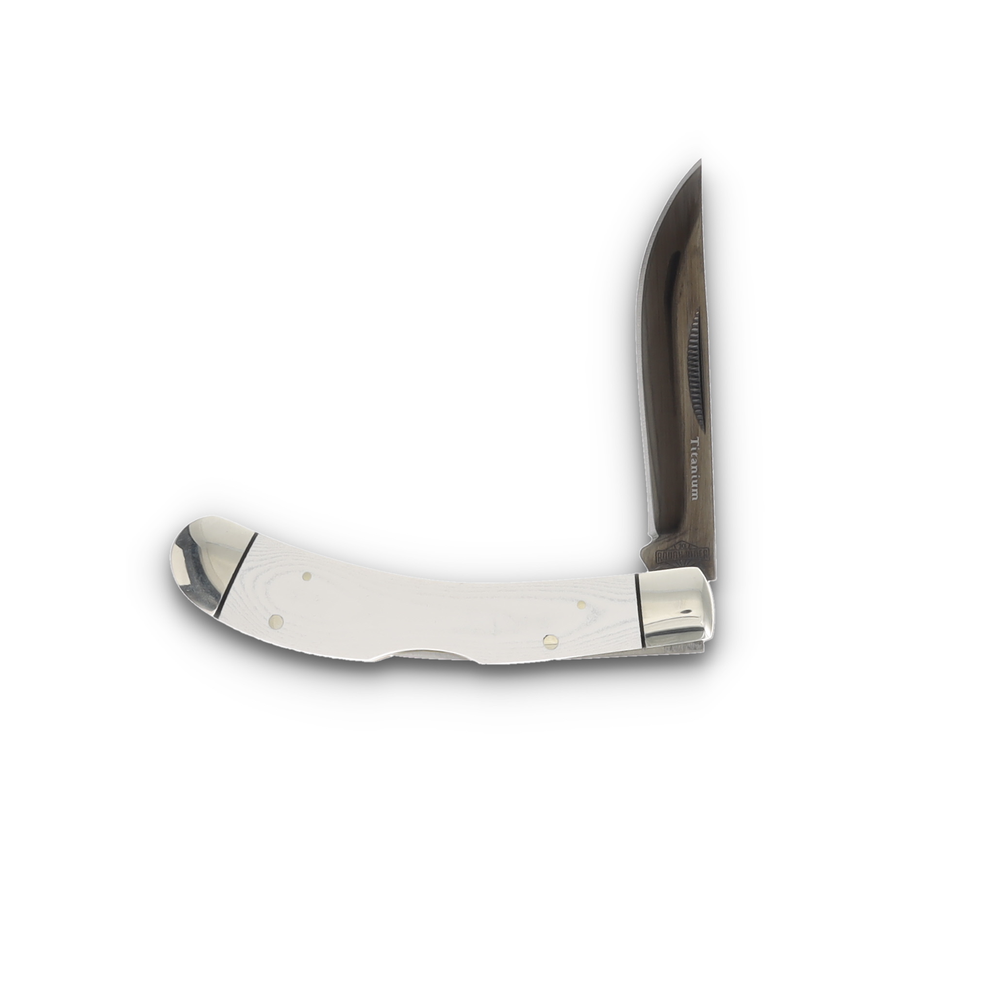 Rough Rider Tuxedo Series White Micarta Bow Trapper Folding Knife RR2665 View 3
