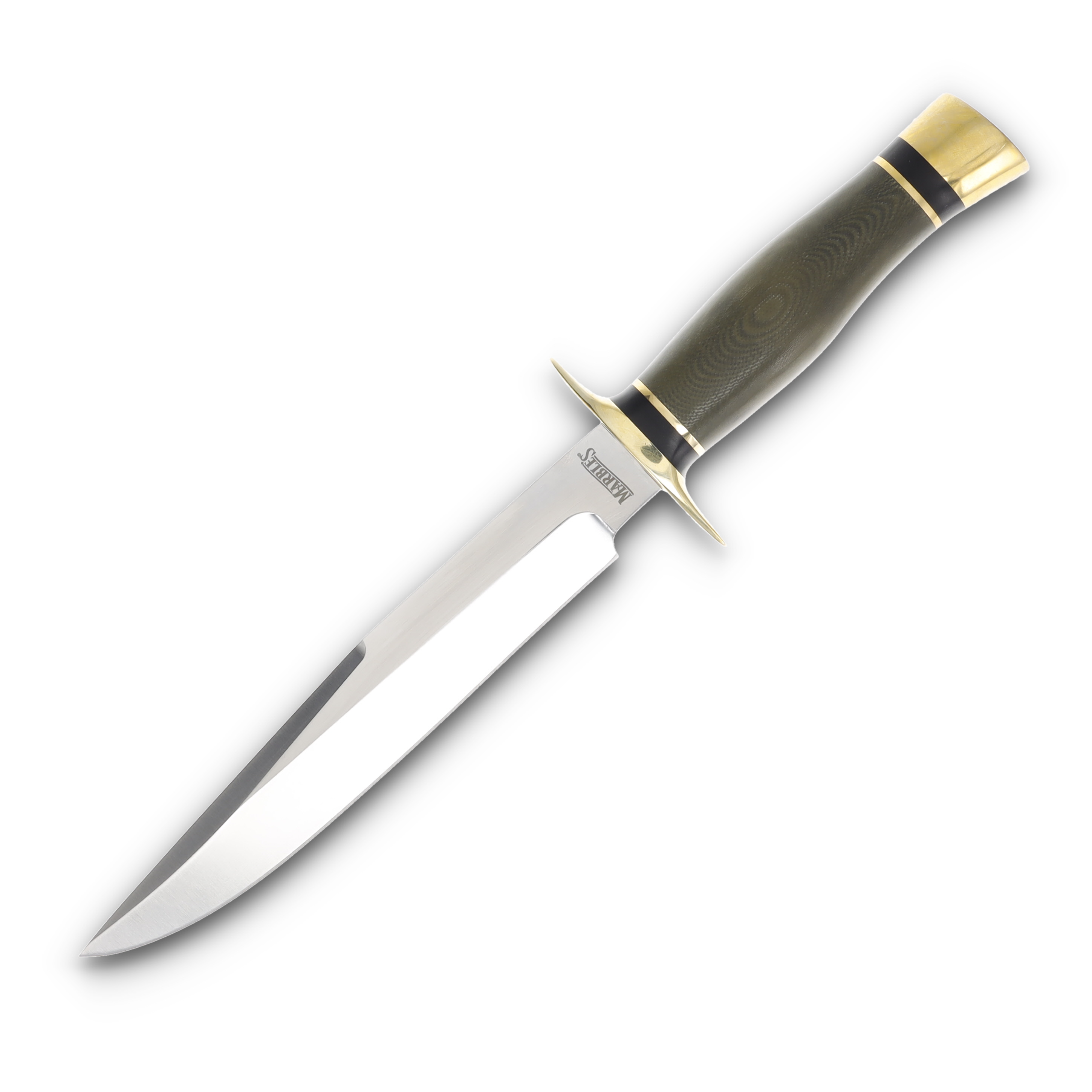 Marbles Green Micarta Fixed Blade 7.5in Plain Satin Clip Point MR722 View 3