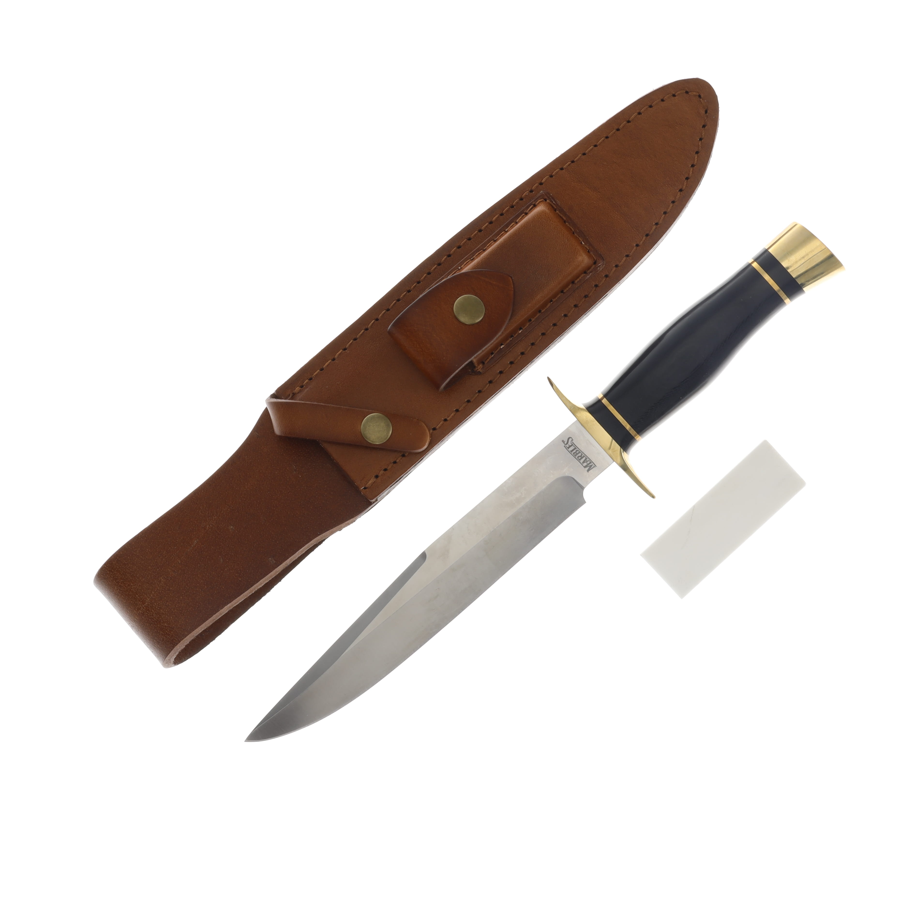 Marble's Black Micarta Fixed Blade with Leather Sheath MR723 View 1