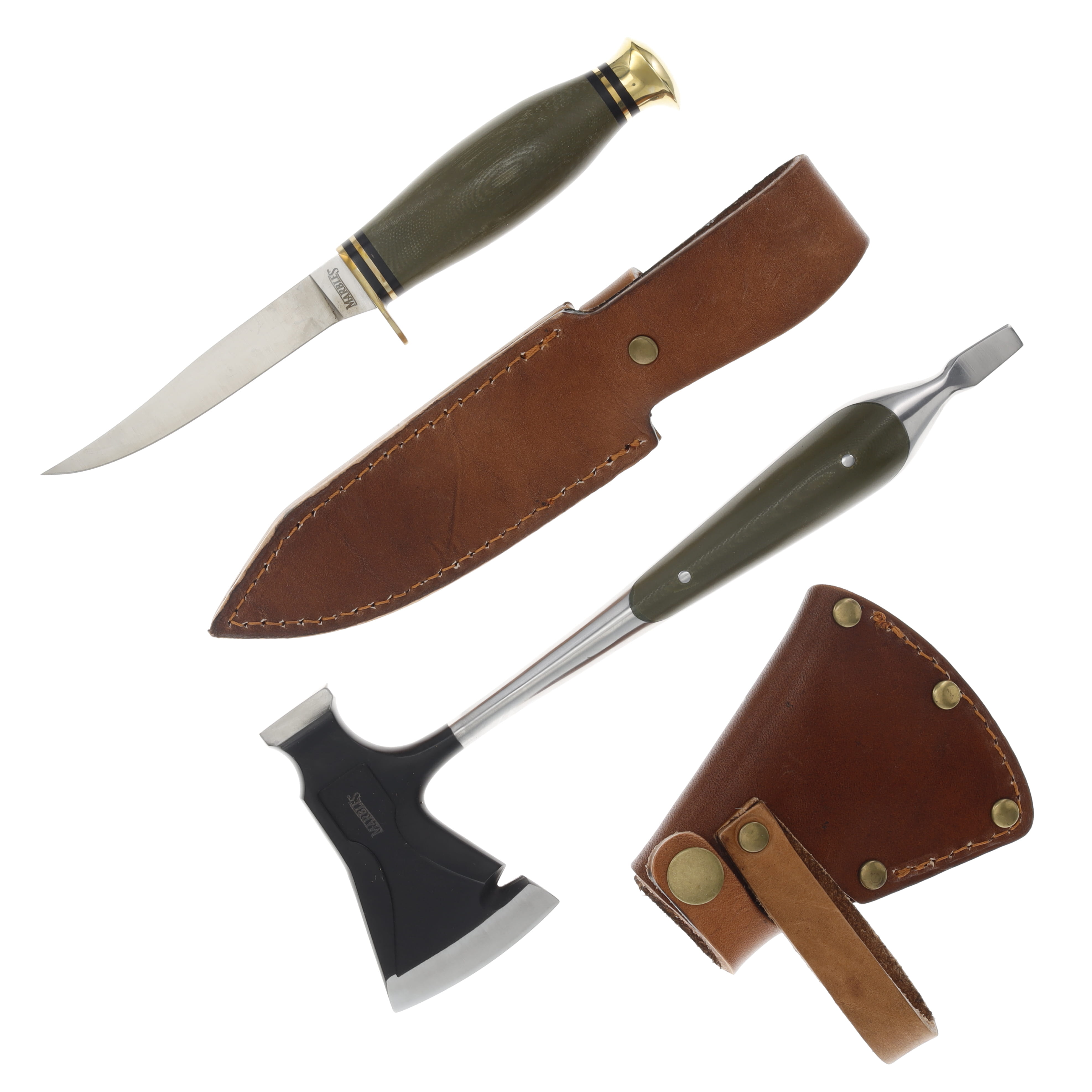 Marble's Green Micarta Hunter Combo MR728 View 2