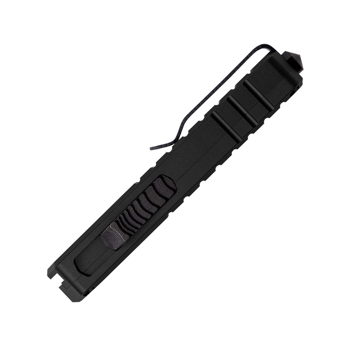 Tekto A2 Badger OTF Auto Knife Aluminum Black 1.85in Plain Tanto AUTKA2S-T6BK-D2BK2-A1 View 5
