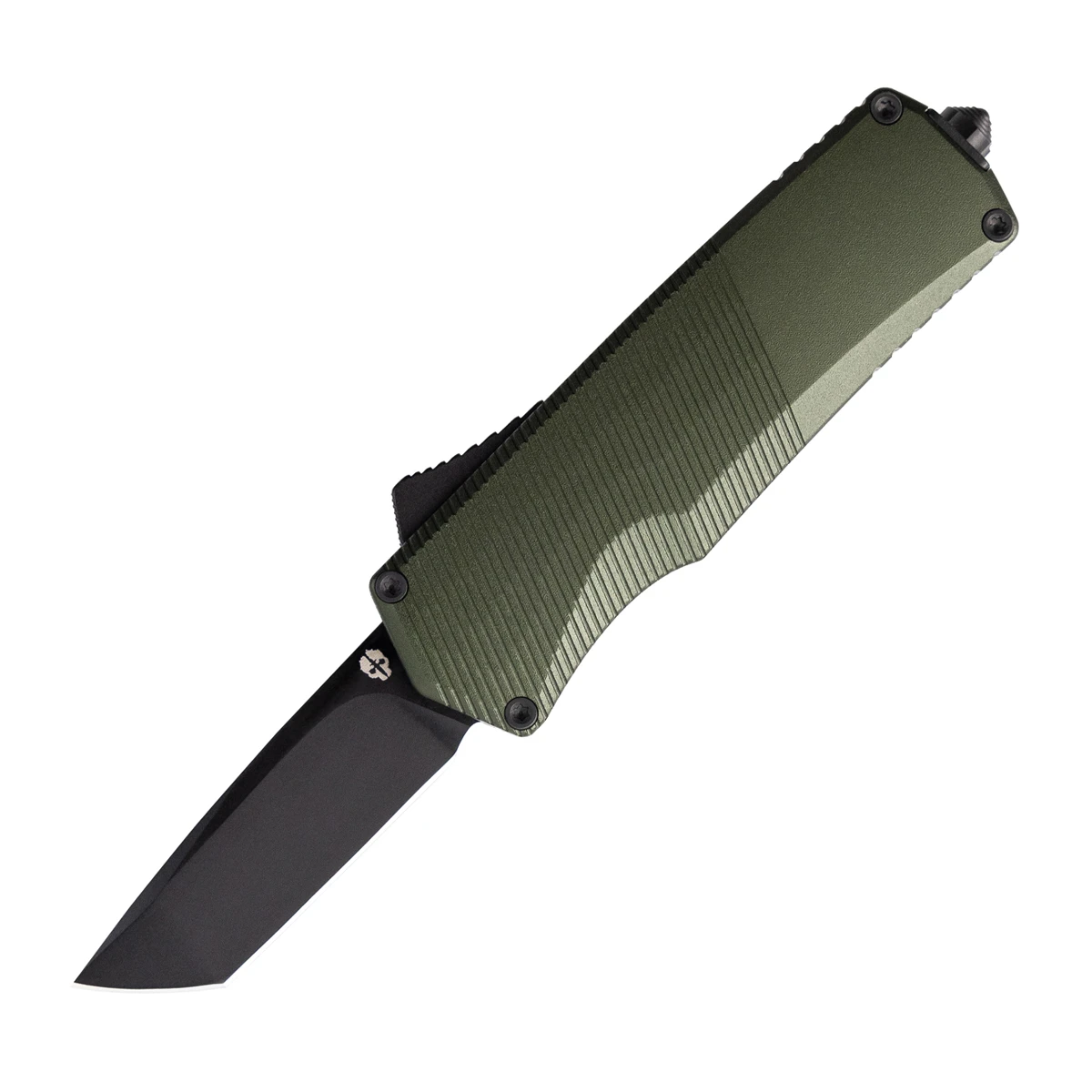 TEKTO A5 Spry Mini, Green Aluminum Handle, Black Accents, Black S35VN Tanto Blade, Fine Edge AUTKA5S-T6OD-S35BK2-A1 View 1