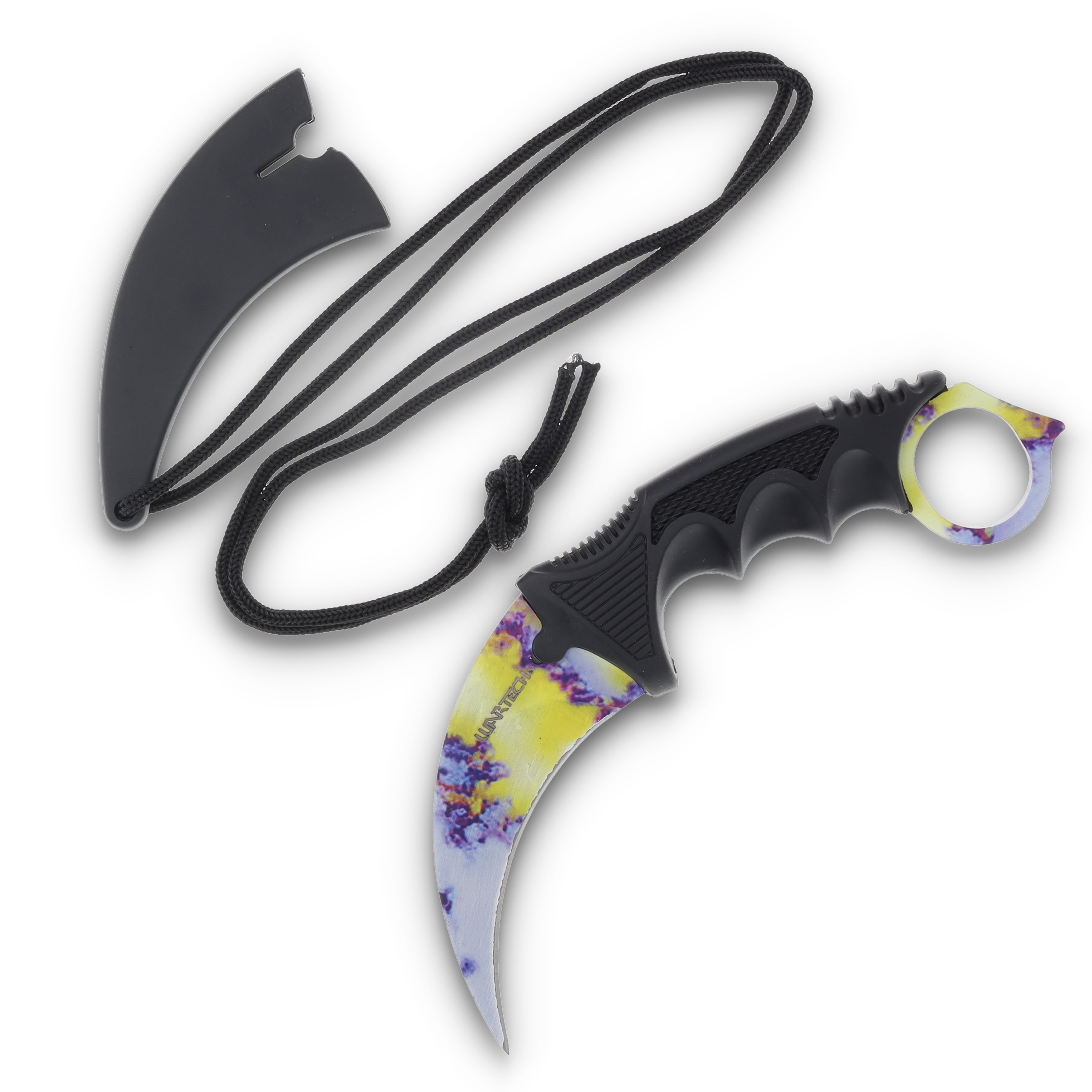 Neptune Trading Wartech Cotton Candy Karambit Neck Knife 2.5in Plain Marbled Hawkbill NTYC9115W View 1