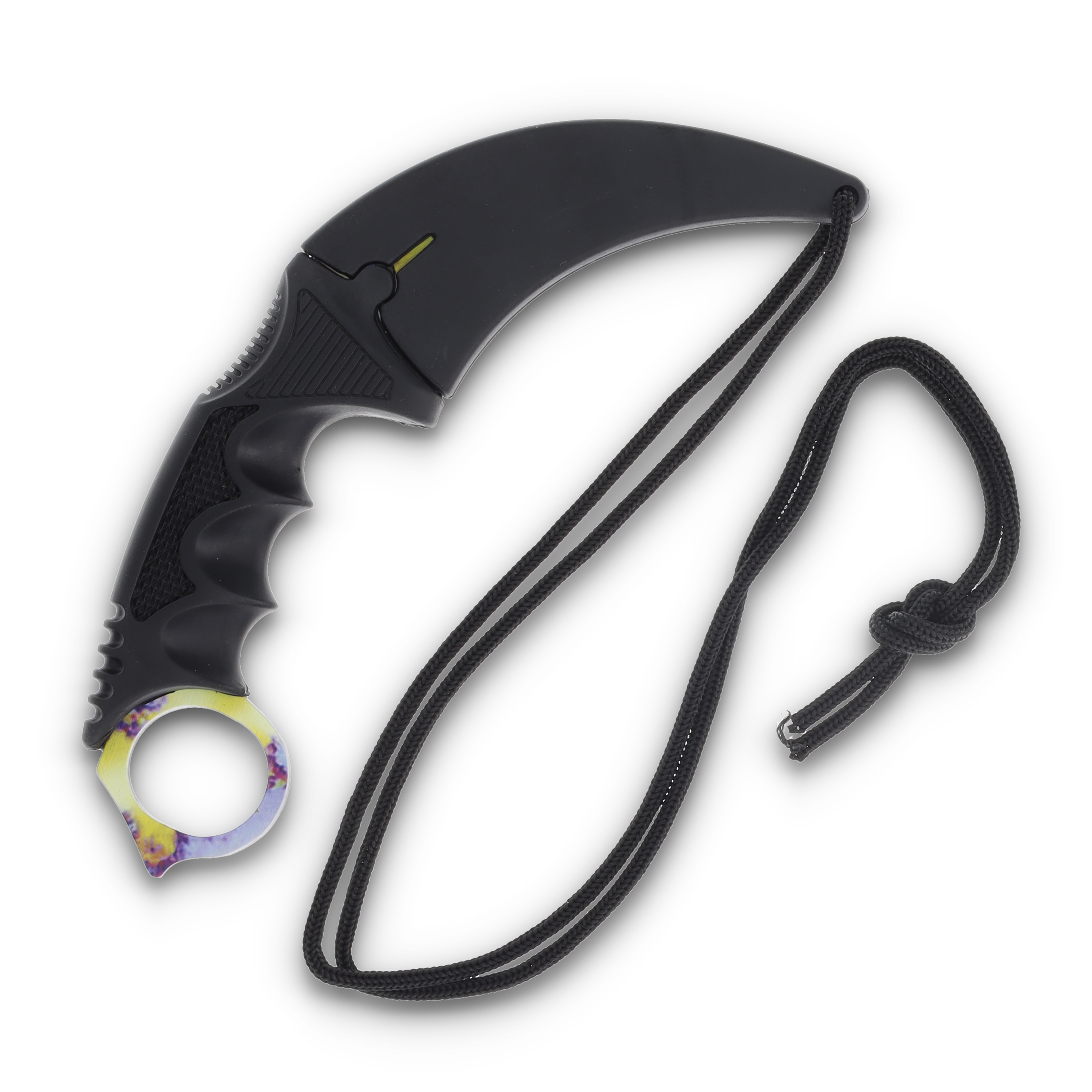Neptune Trading Wartech Cotton Candy Karambit Neck Knife 2.5in Plain Marbled Hawkbill NTYC9115W View 7