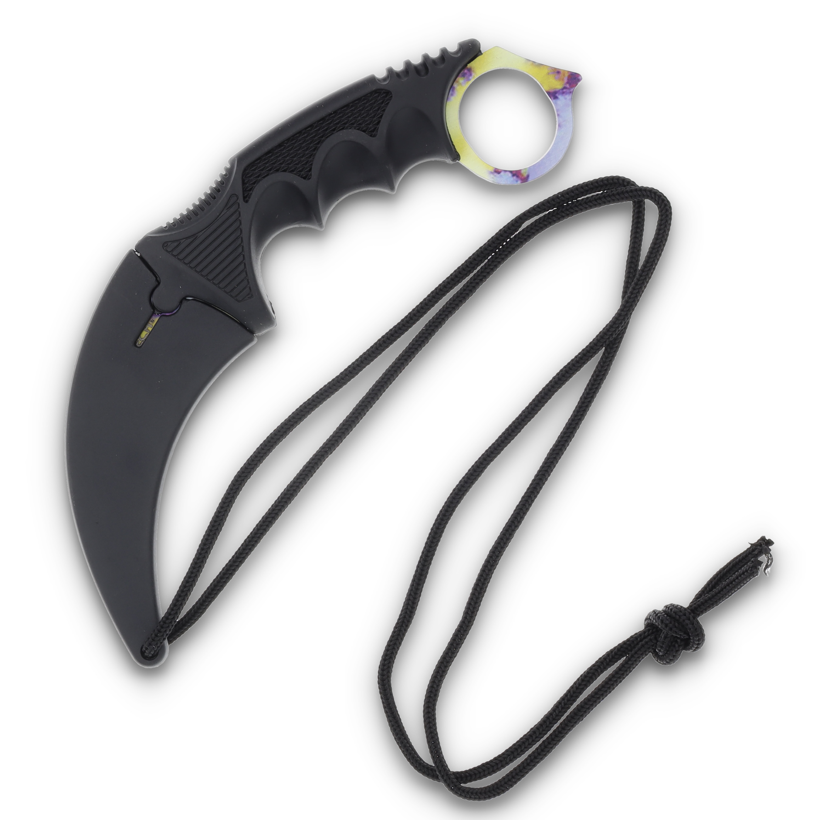 Neptune Trading Wartech Cotton Candy Karambit Neck Knife 2.5in Plain Marbled Hawkbill NTYC9115W View 8