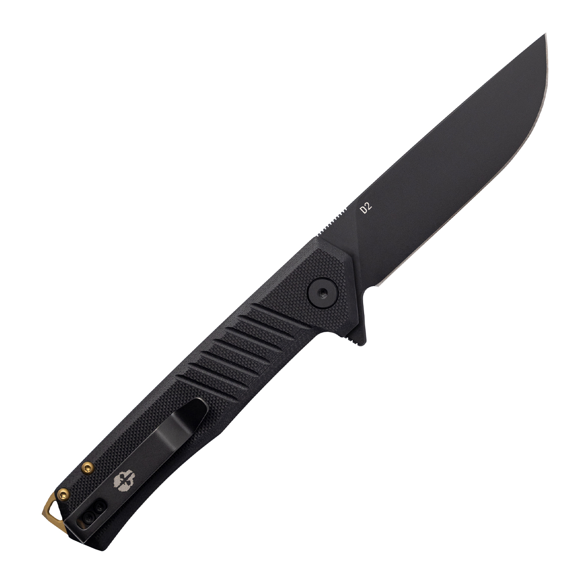 Tekto F1 Alpha Linerlock Folding Knife Black D2/Black G-10 with Bronze Accents TKF1R-G1BK-D2BK1-A3 View 2