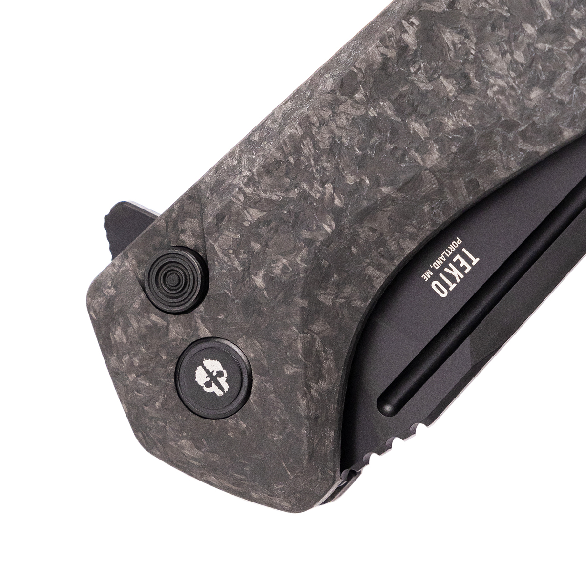 TEKTO F3 Charlie Forged Carbon 3.8in Plain Black Drop Point Black Accents TKF3R-CCBK-D2BK1-A1 View 4