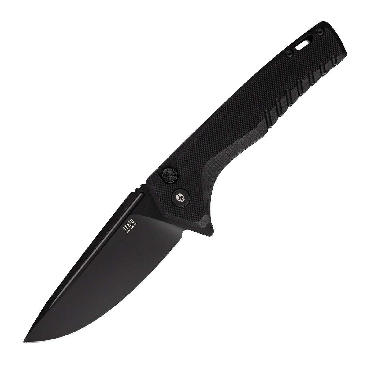 TEKTO F3 Charlie G-10 3.3 Inch Plain Black Drop Point Black Accents TKF3R-G1BK-D2BK1-A1 View 1