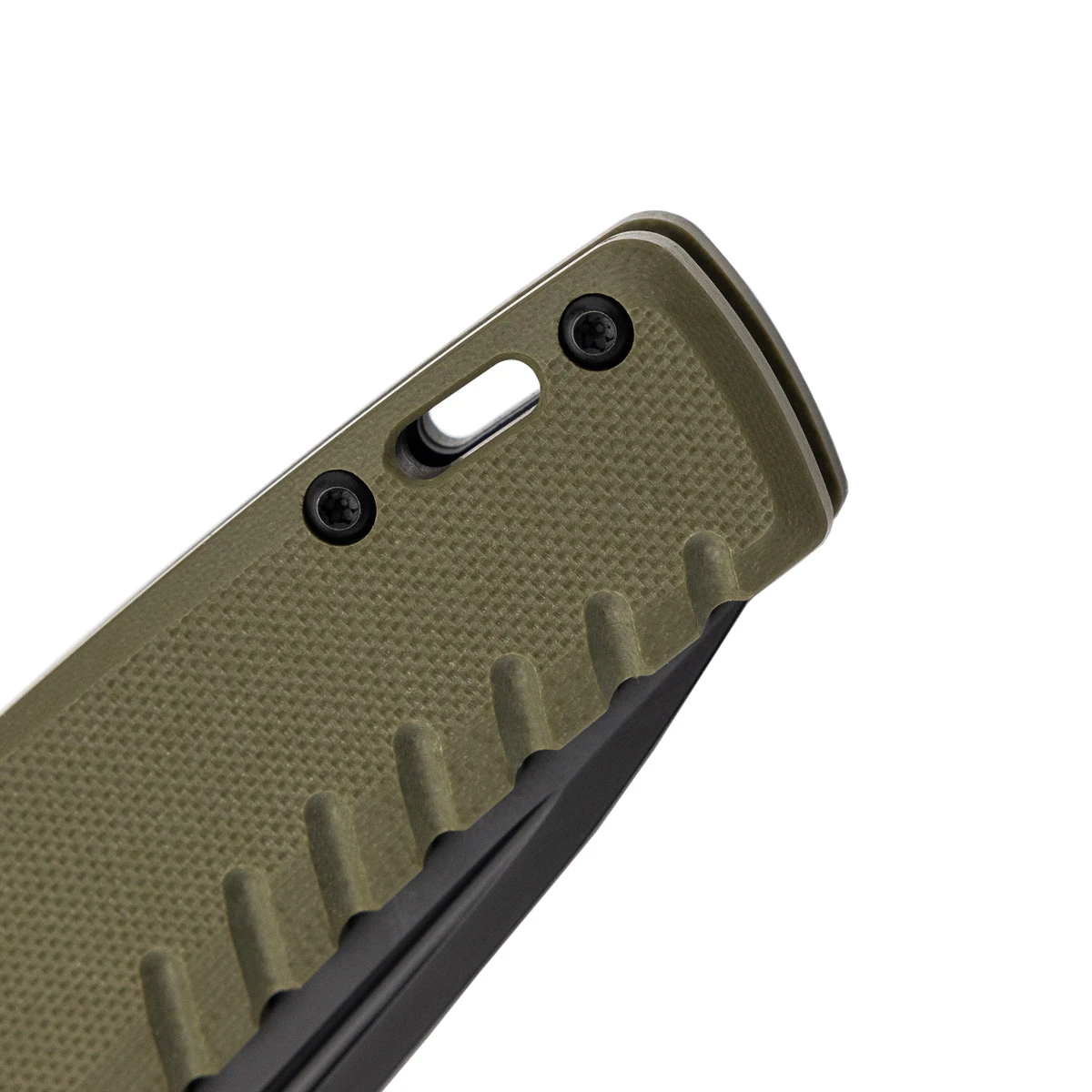 TEKTO F3 Charlie Folding Knife OD Green 3.8 Inch Plain Black Drop Point TKF3R-G1OD-D2BK1-A1 View 5