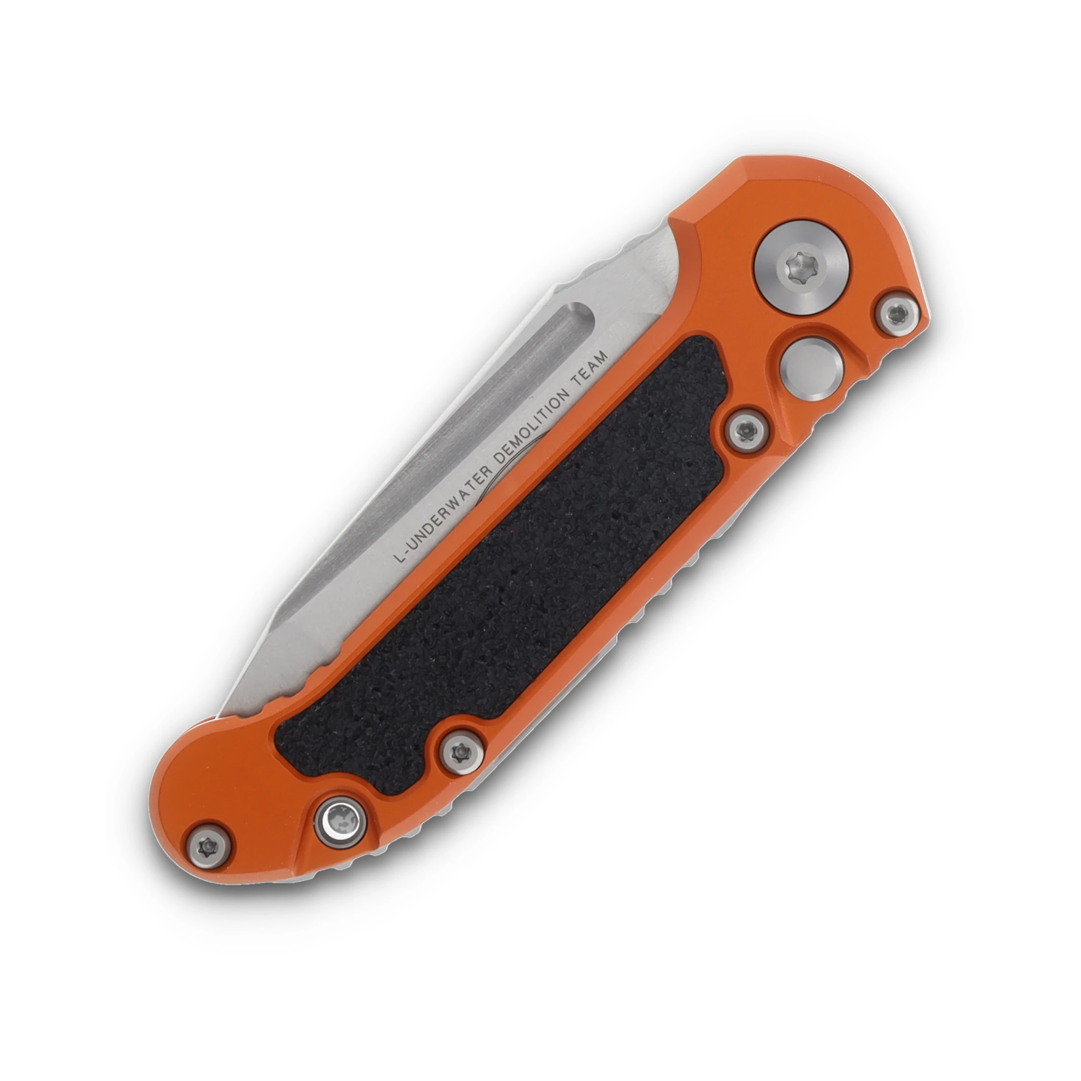 Microtech Knives LUDT Gen III Auto Orange 3.5in Stonewash PS Tanto AUMT113611OR View 3
