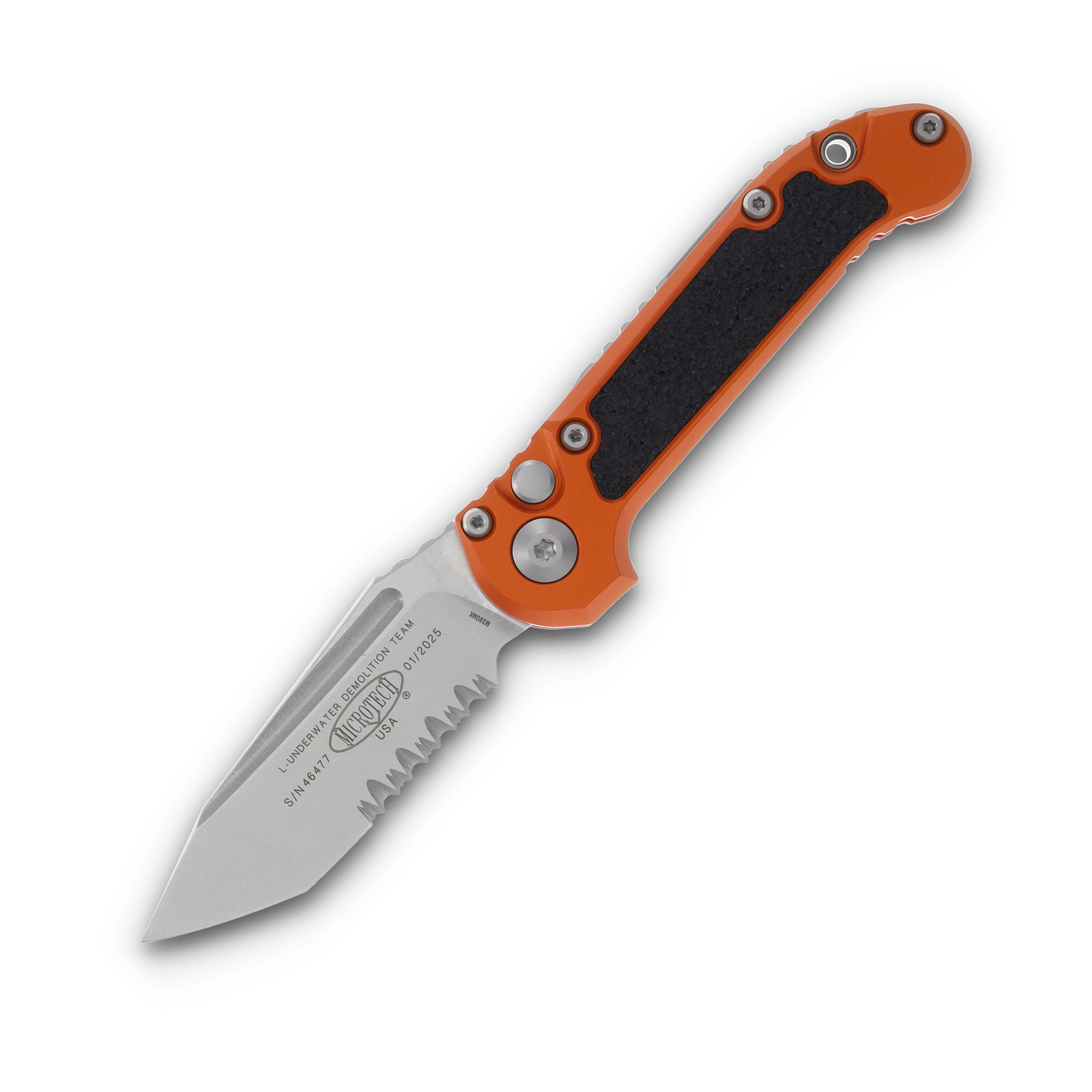 Microtech Knives LUDT Gen III Auto Orange 3.5in Stonewash PS Tanto AUMT113611OR View 1